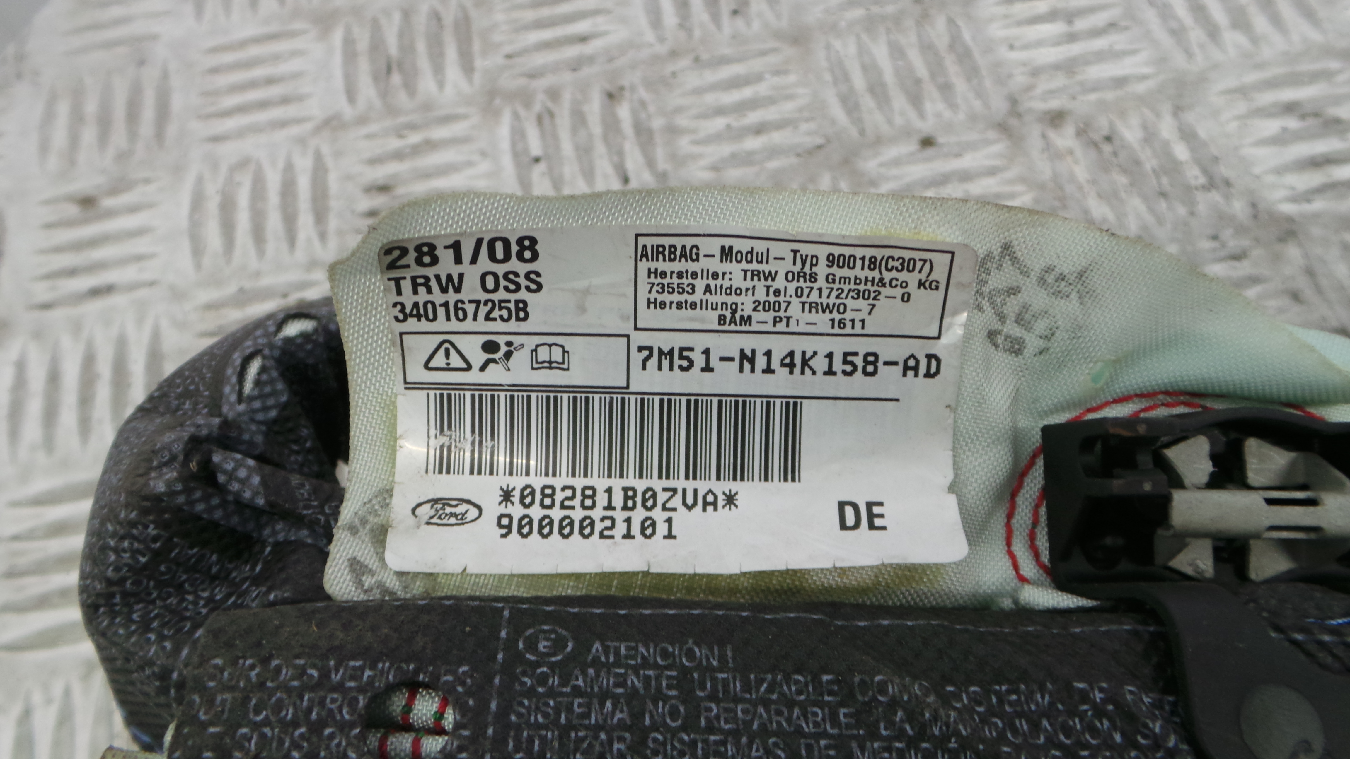 Airbags de Cortina Dto 7M51-N14K158-AD - FORD FOCUS II Station Wagon (DA_, FFS, DS), FOCUS II Turnie-33642462