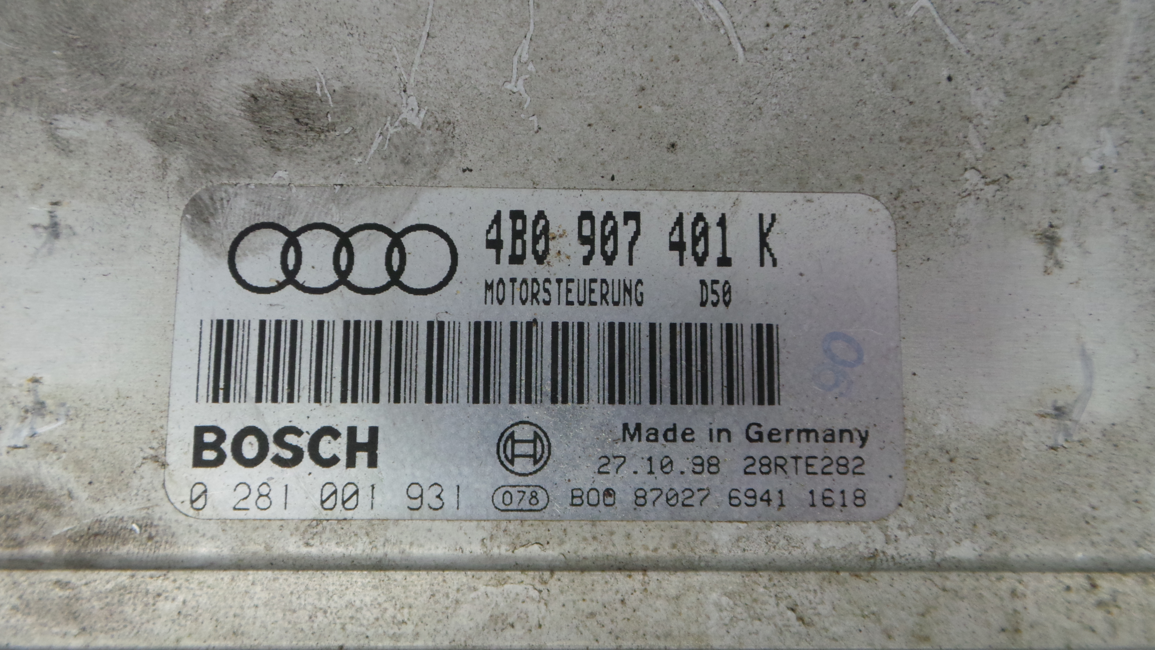 Centralina do Motor 4B0907401K - AUDI A6 C5 (4B2)-33657553