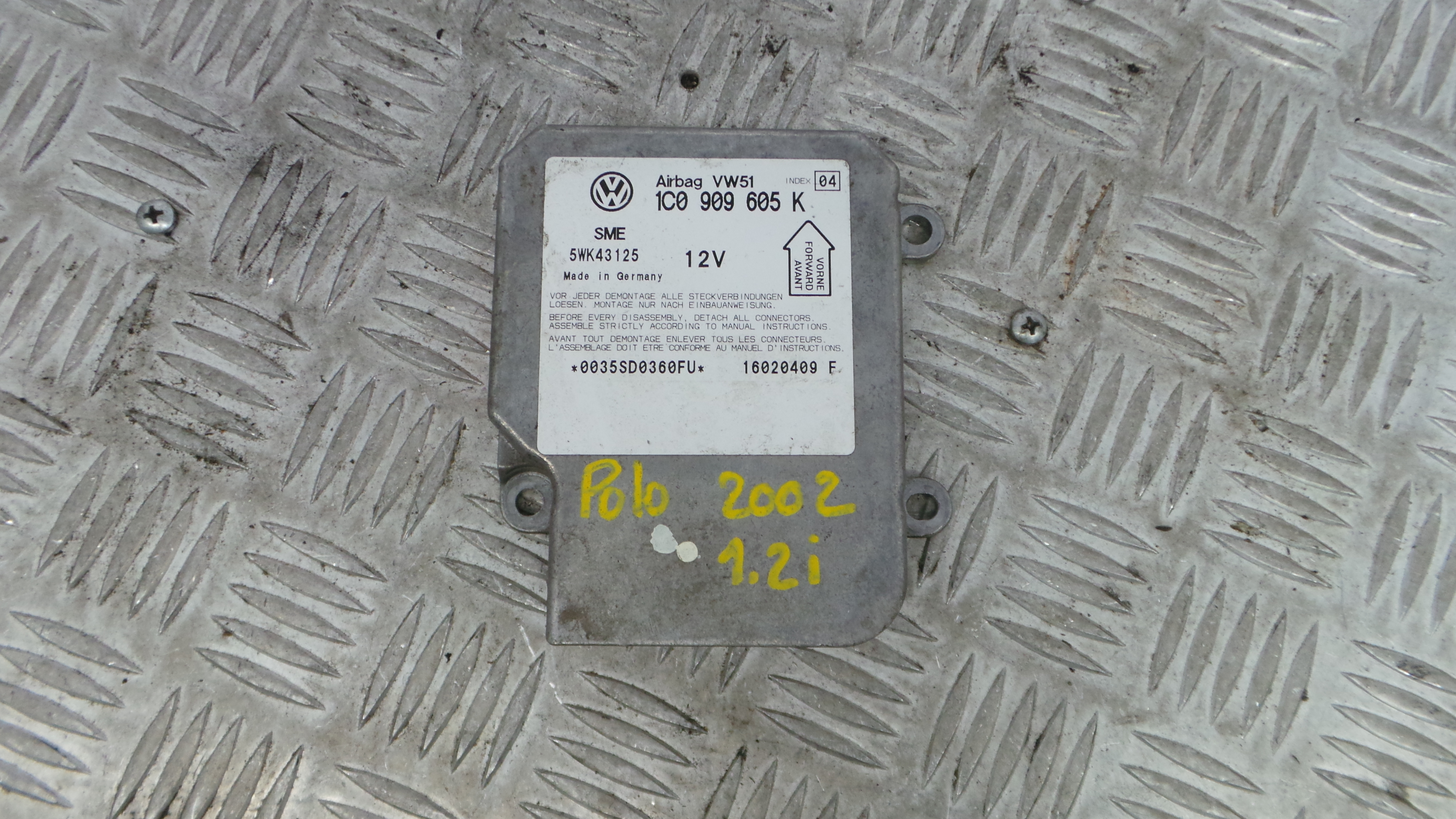 Centralina de Airbags 1C0909605K - VW POLO (9N_, 9A_)-33657579