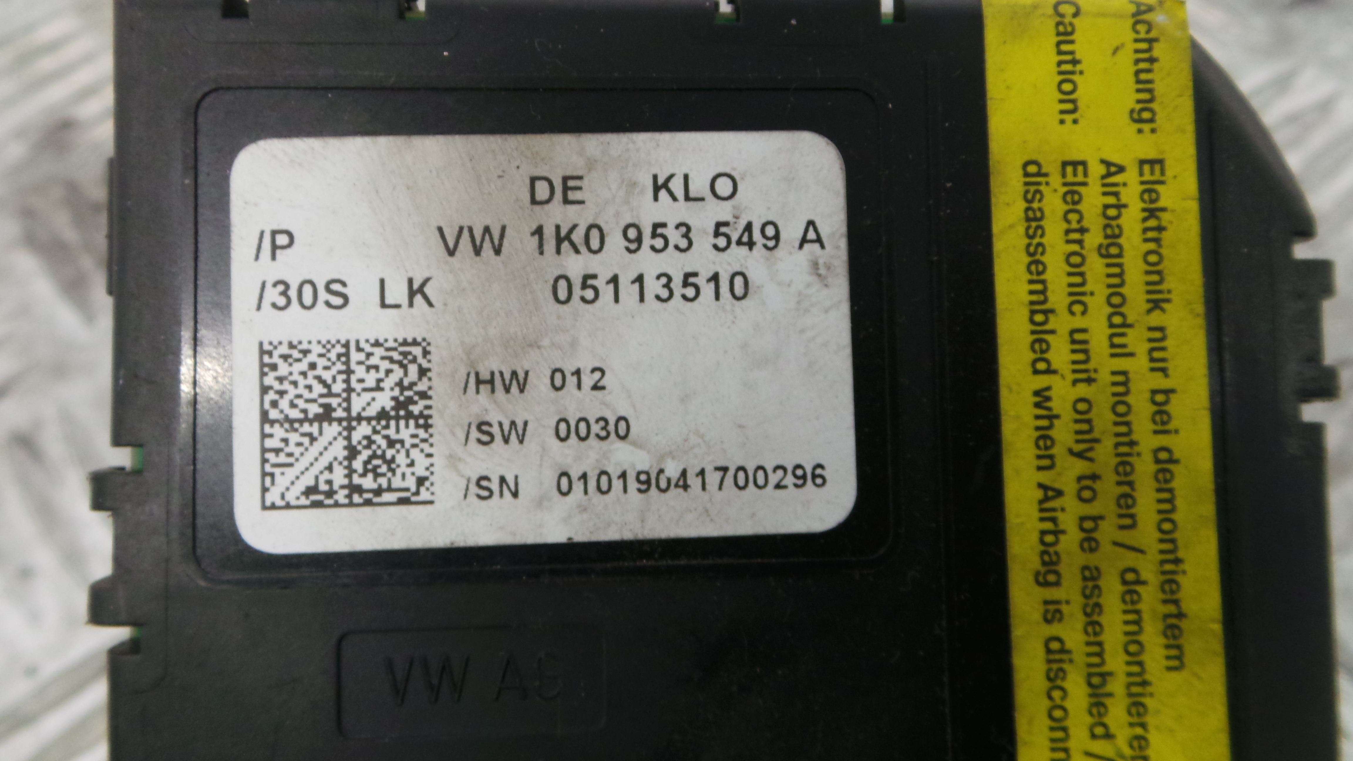 Sensor Do Ângulo Da Direcção 1K0953549A - VW GOLF V (1K1)-33657608