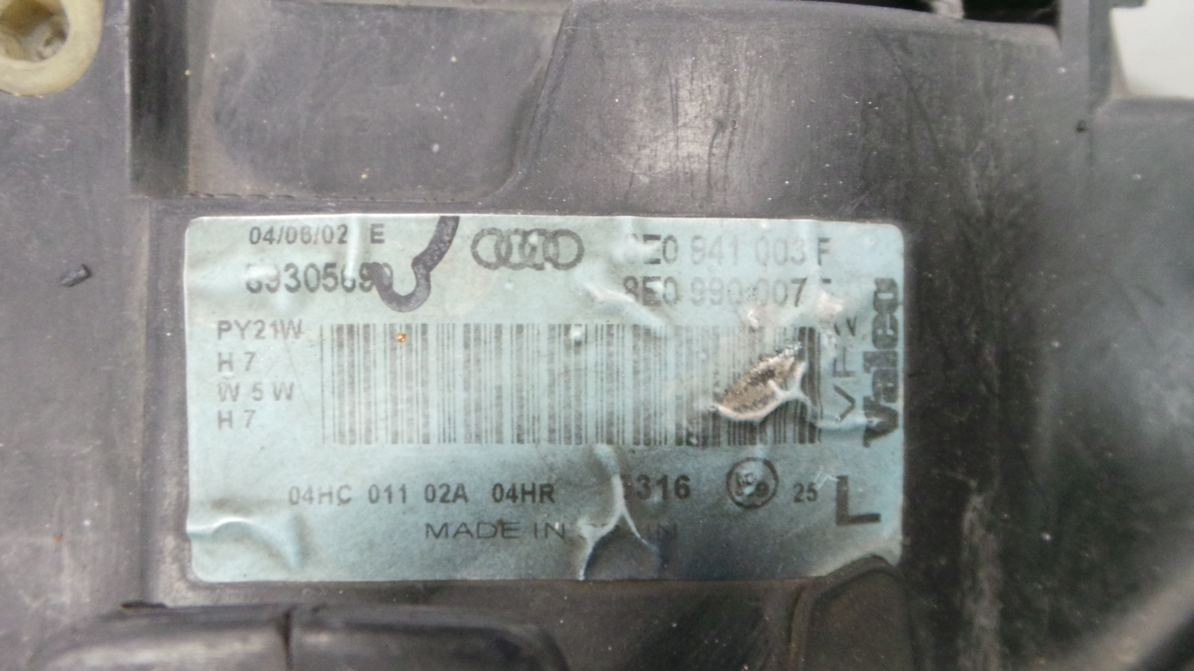 Ótica Esq 8E0941003F - AUDI A4 B6 (8E2)-33658198