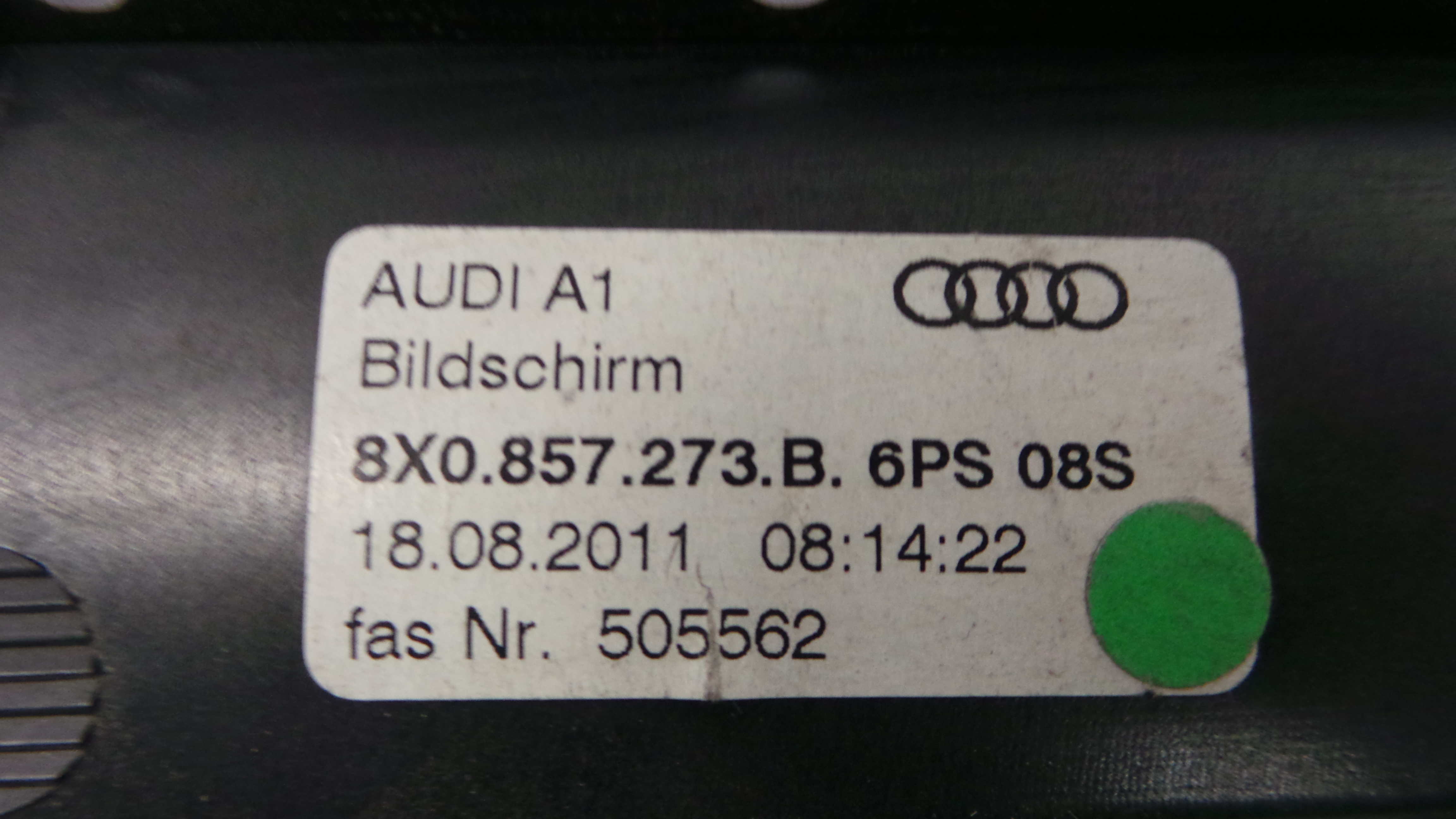 Display do Ar Condicionado / Rádio / GPS / DVD 8X0857273B - AUDI A1 (8X1, 8XK)-34232855