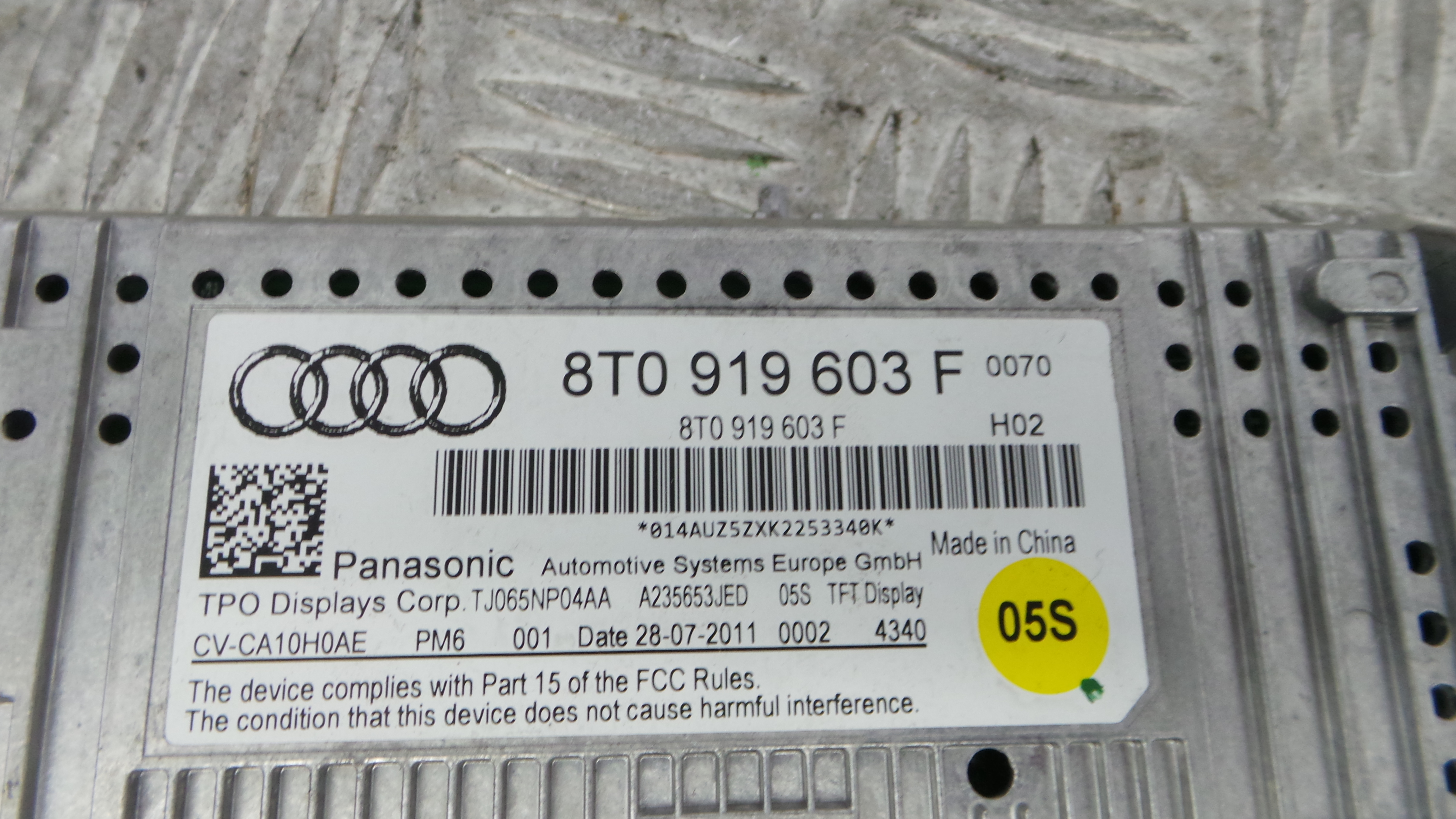 Display do Ar Condicionado / Rádio / GPS / DVD 8T0919603F - AUDI A4 B8 (8K2)-34233306