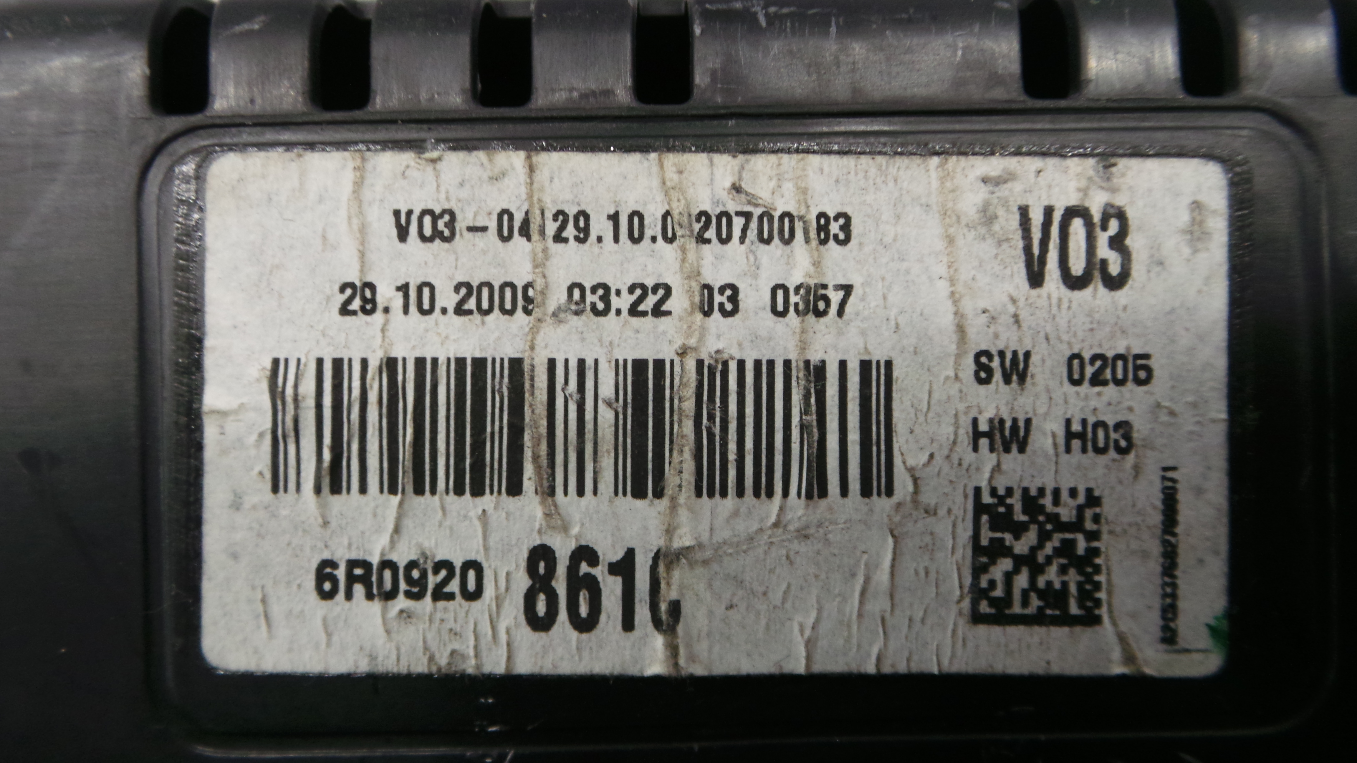 Quadrante 6R0920861C - VW POLO V (6R1, 6C1)-35175413