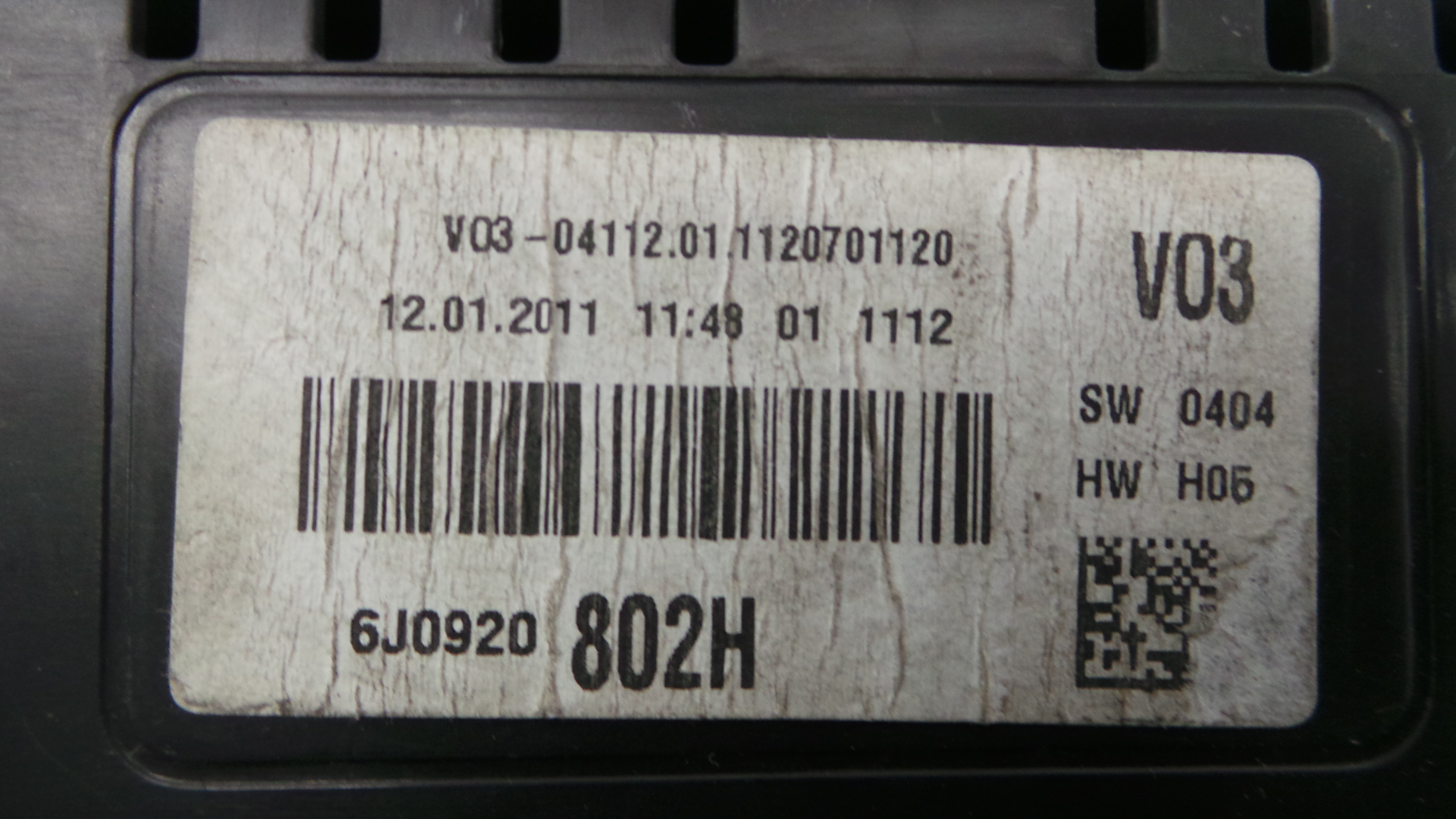 Quadrante 6J0920802H - SEAT IBIZA IV (6J5, 6P1), IBIZA Mk IV (6J5, 6P1)-35175465