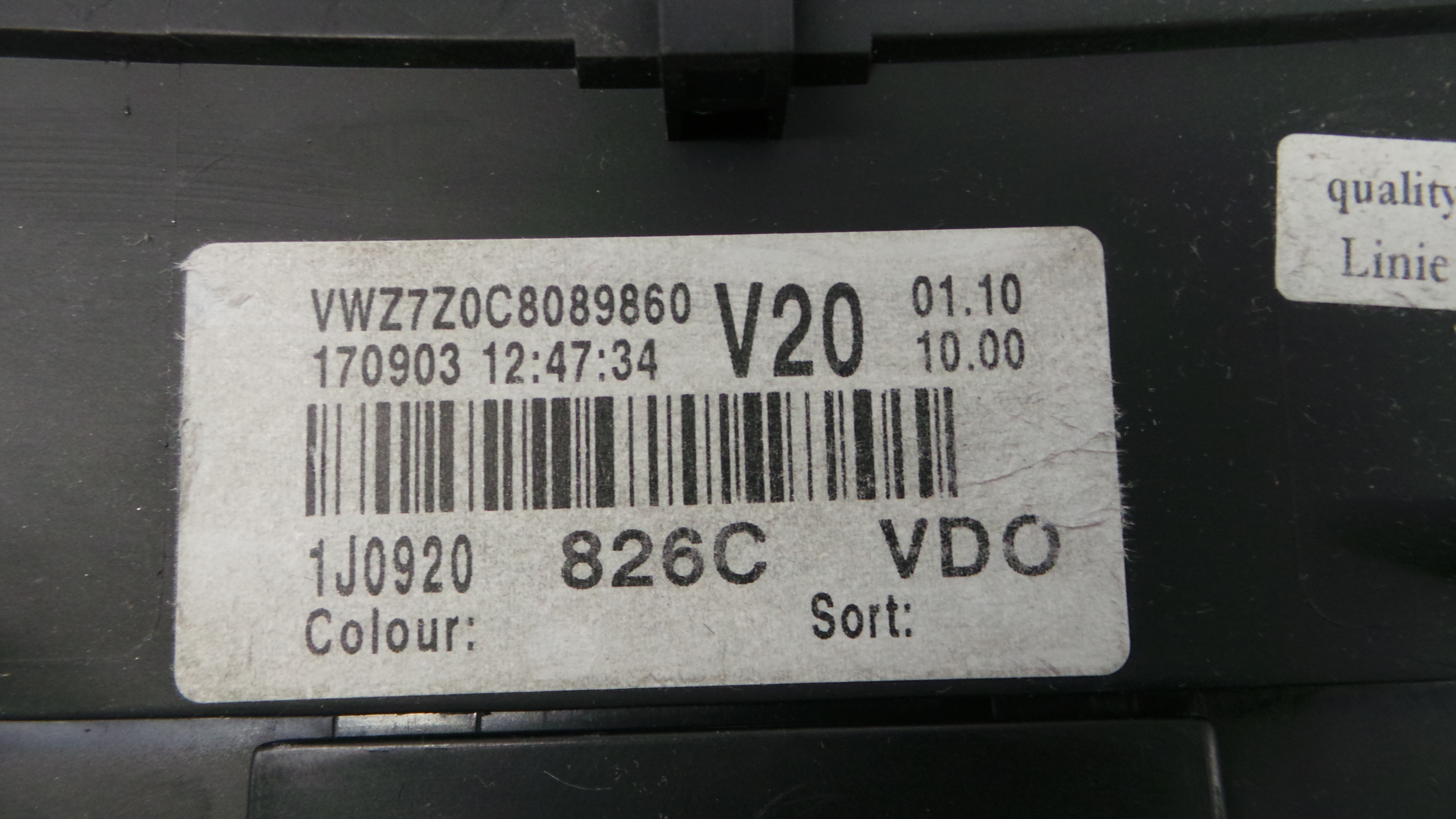 Quadrante 1J0920826C - VW GOLF IV (1J1), GOLF Mk IV (1J1)-35175709