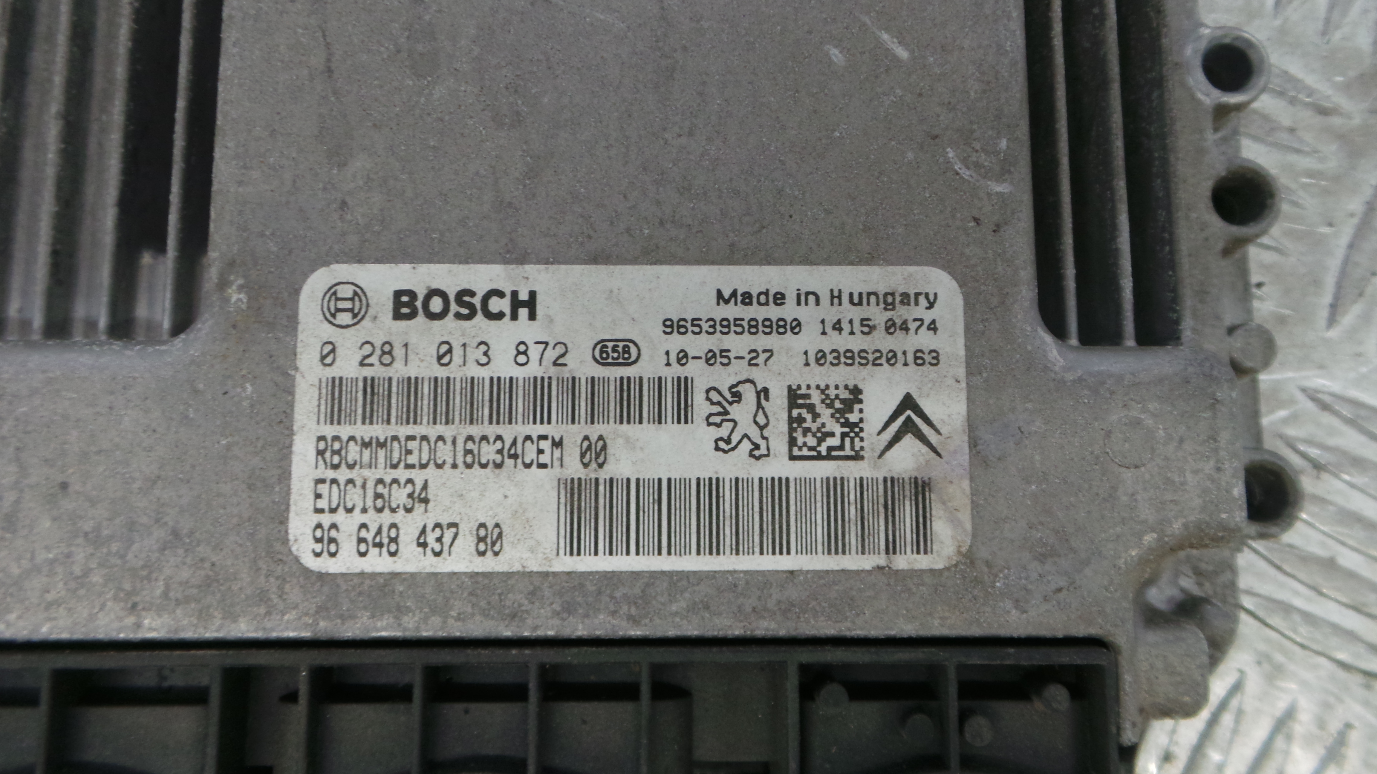 Centralina do Motor 9664843780 - PEUGEOT PARTNER Caixa/monovolume-36059101