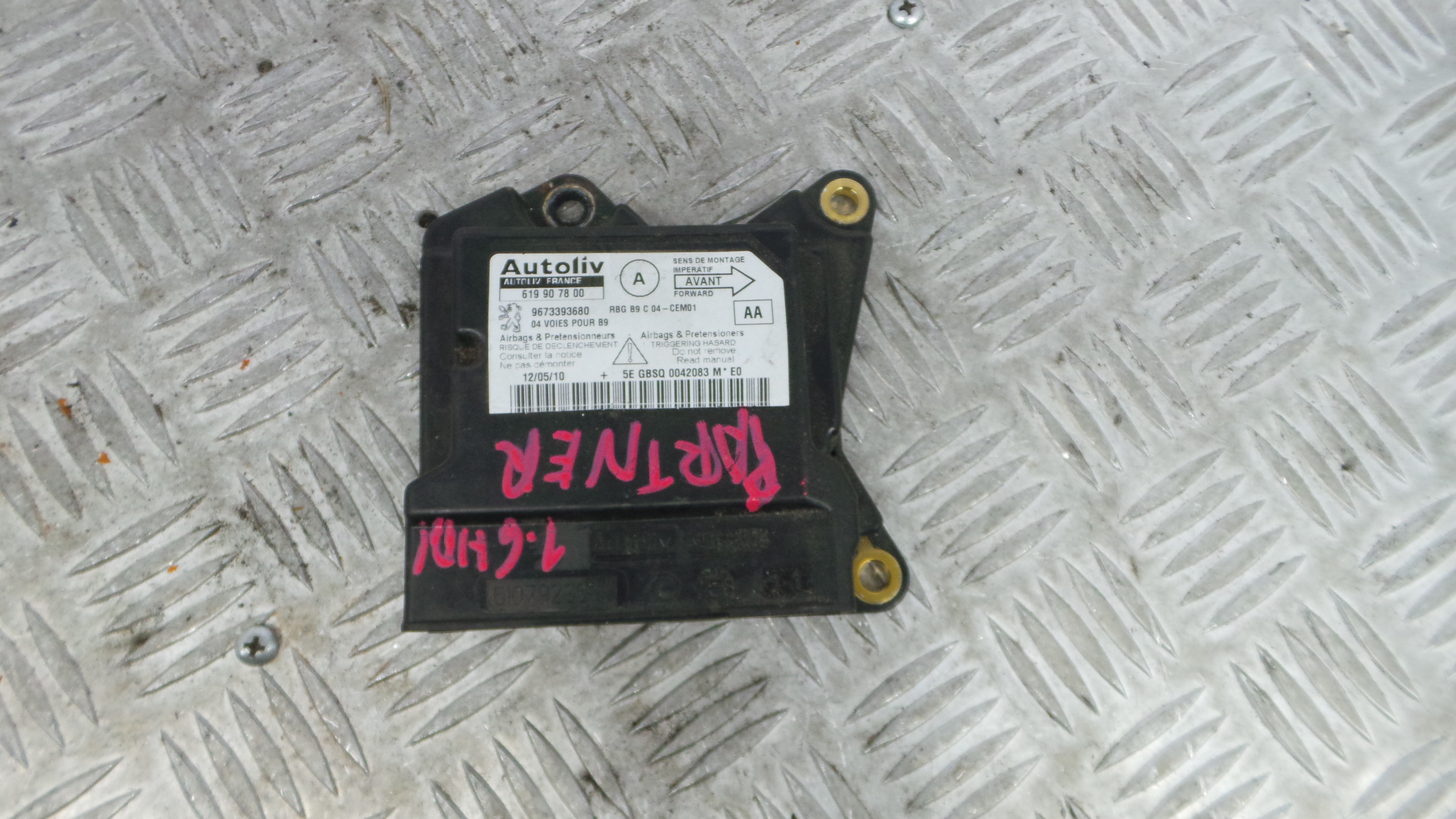 Centralina de Airbags 9673393680 - PEUGEOT PARTNER Caixa/monovolume-36059144