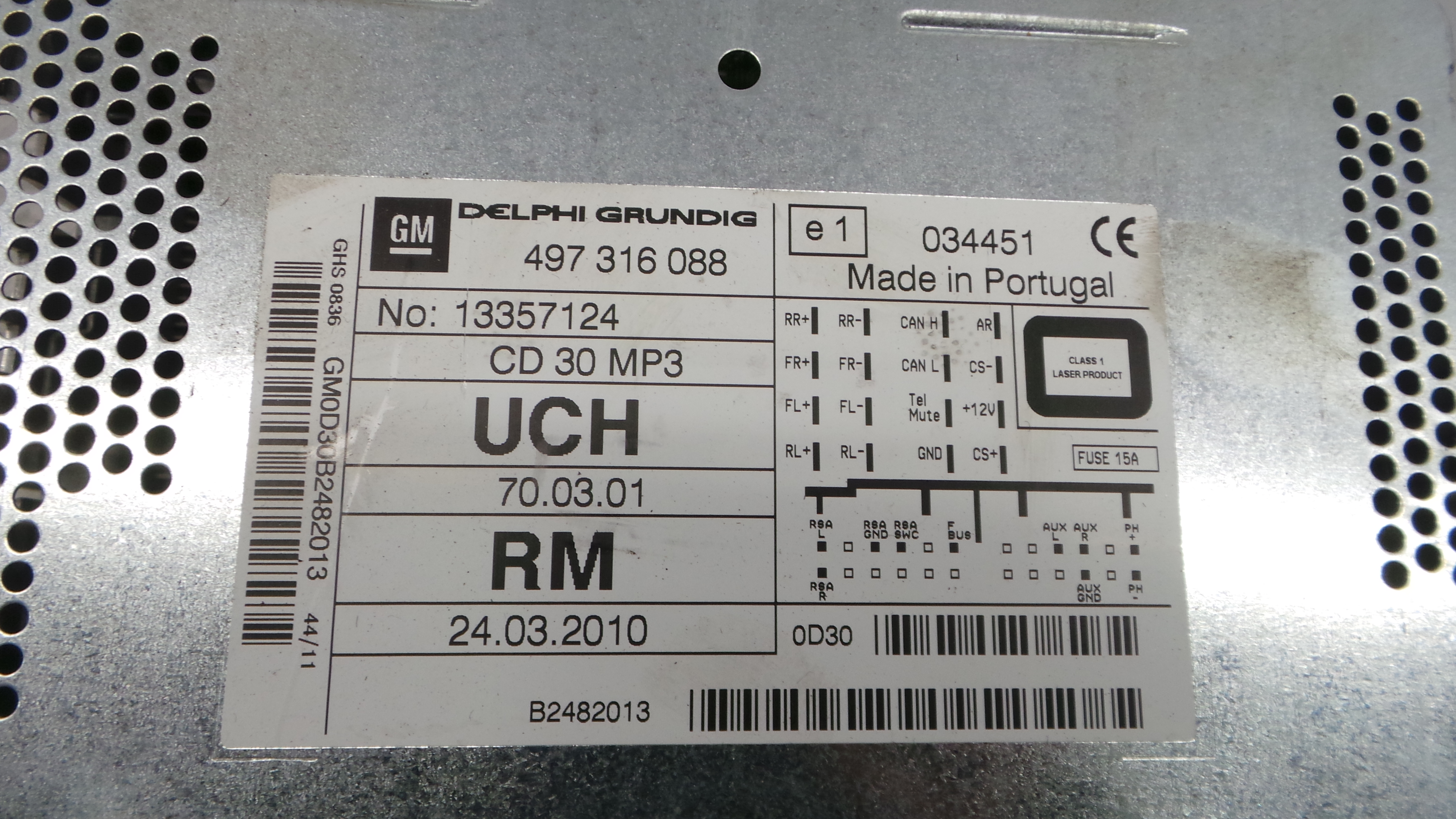 Auto-rádios 497316088 - OPEL CORSA D (S07)-36156864