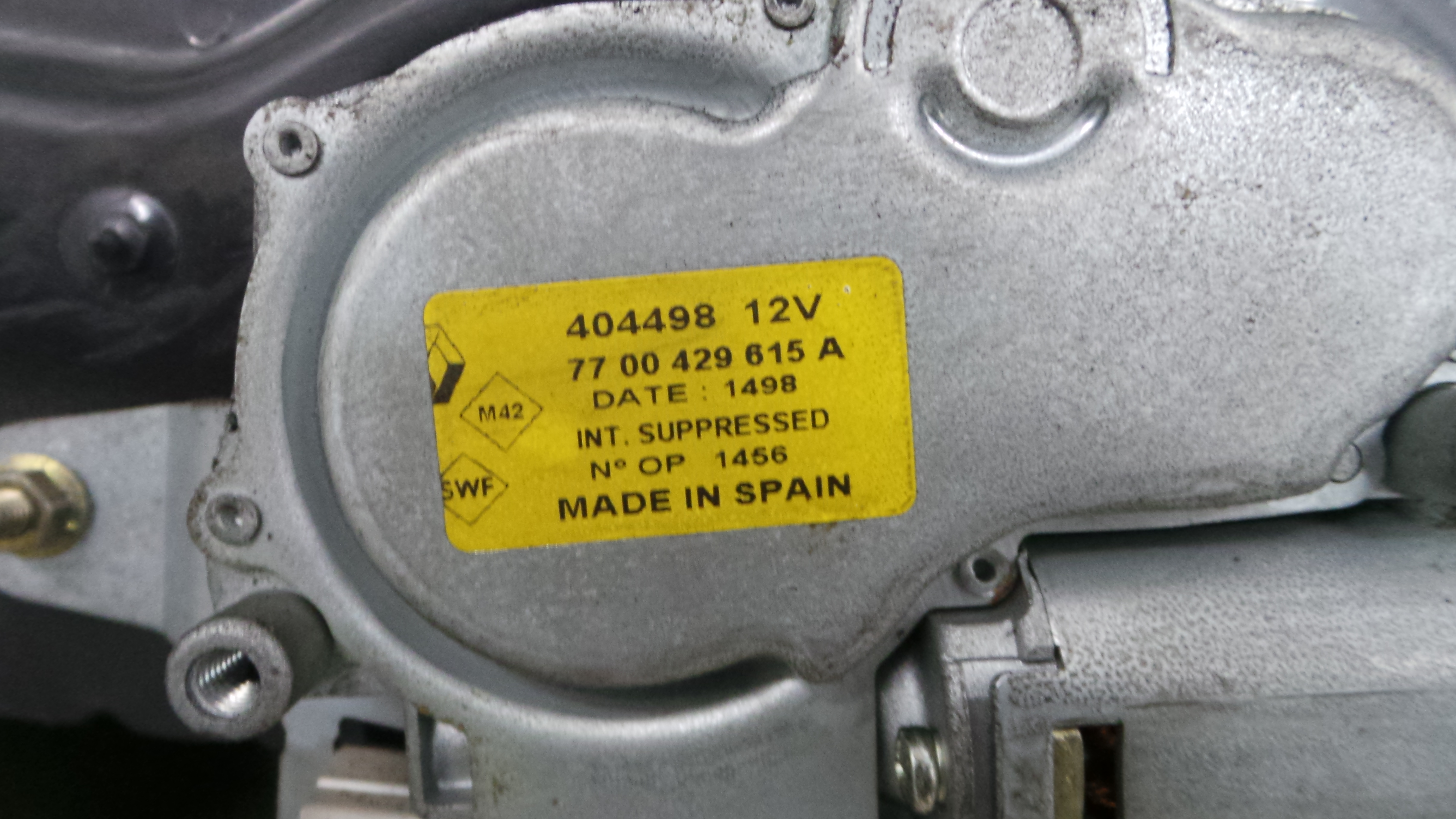 Motor Limpa Vidros Trás 7700429615A - RENAULT CLIO II (BB_, CB_), CLIO Mk II (BB_, CB_)-36187563