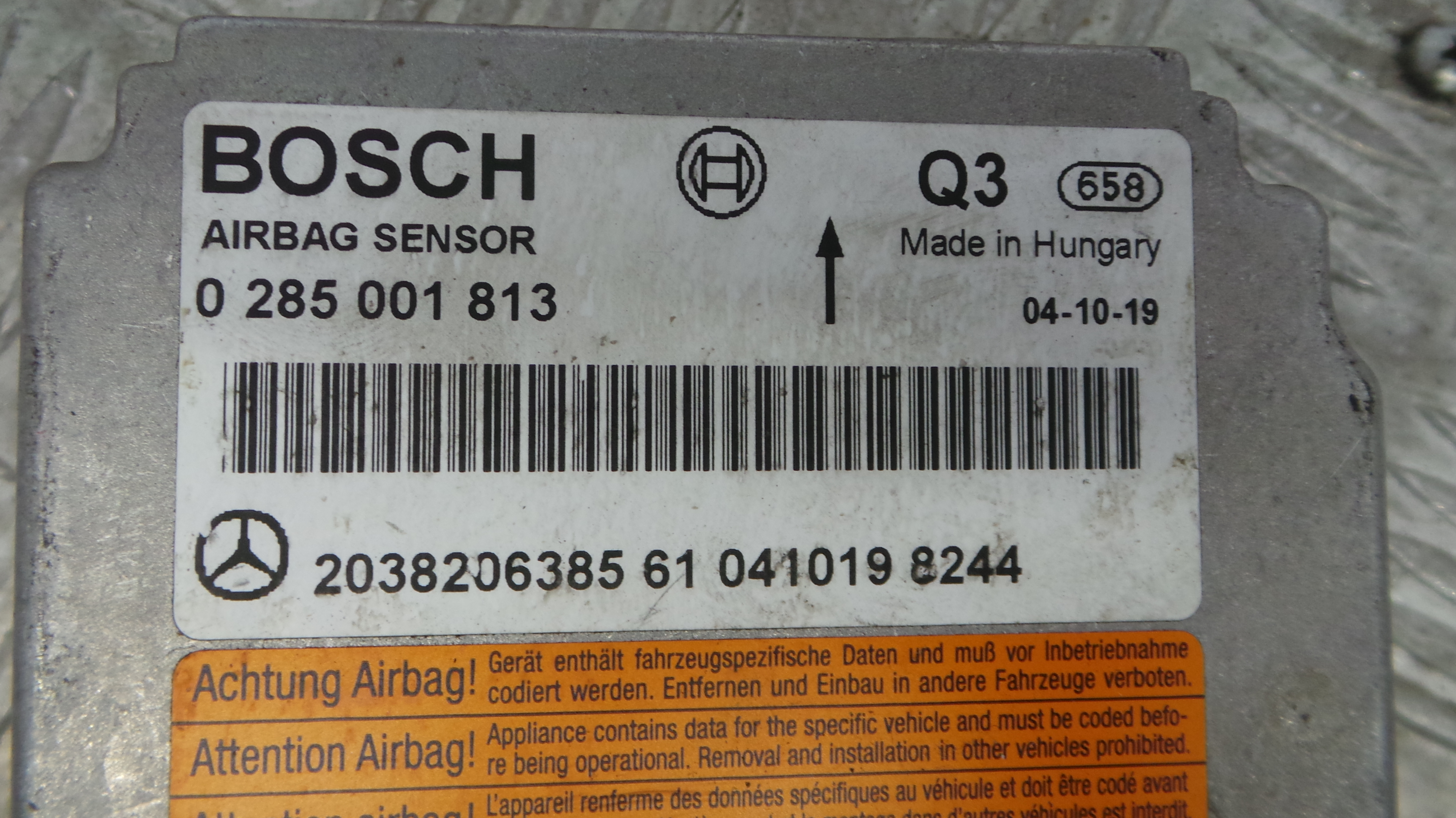 Centralina de Airbags 2038206385 - MERCEDES-BENZ C-CLASS Coupé (CL203), C-CLASS Coupe Sport (CL203)-36196326