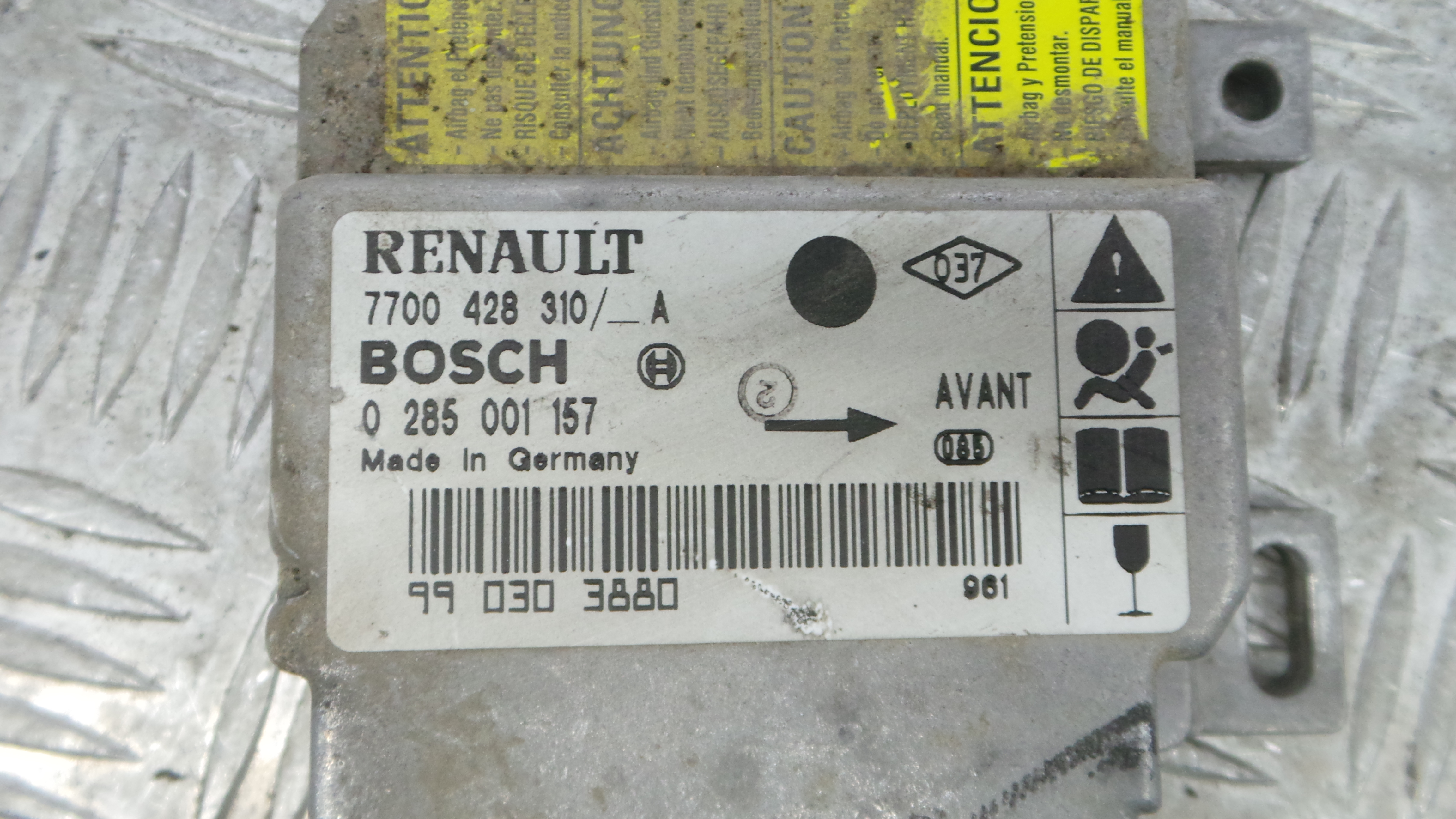 Centralina de Airbags 7700428310 - RENAULT CLIO II (BB_, CB_), CLIO Mk II (BB_, CB_)-36196344