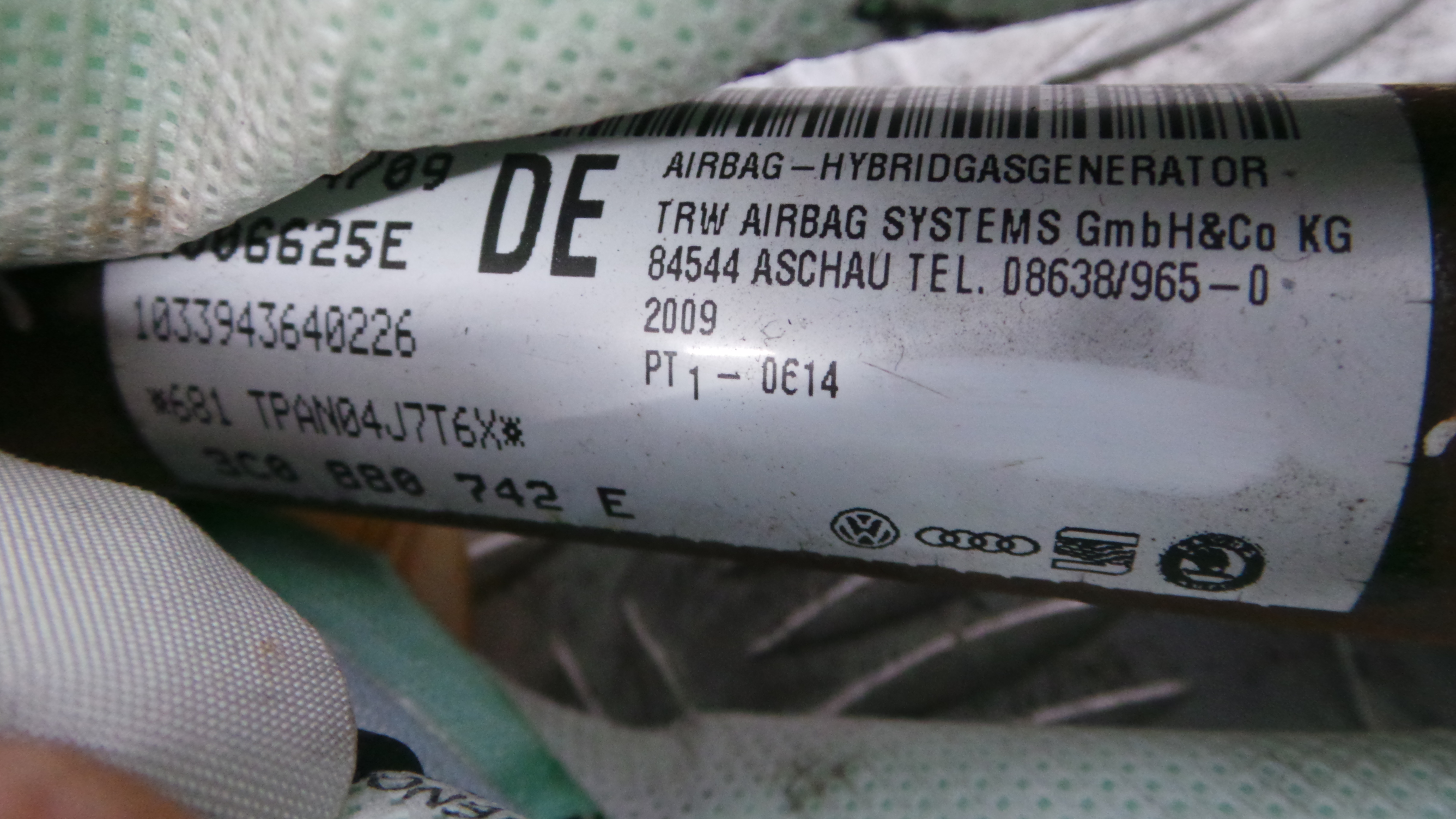 Airbags de Cortina Dto 3C0880742E - VW PASSAT B6 Estate (3C5), PASSAT B6 Variant (3C5)-36402586