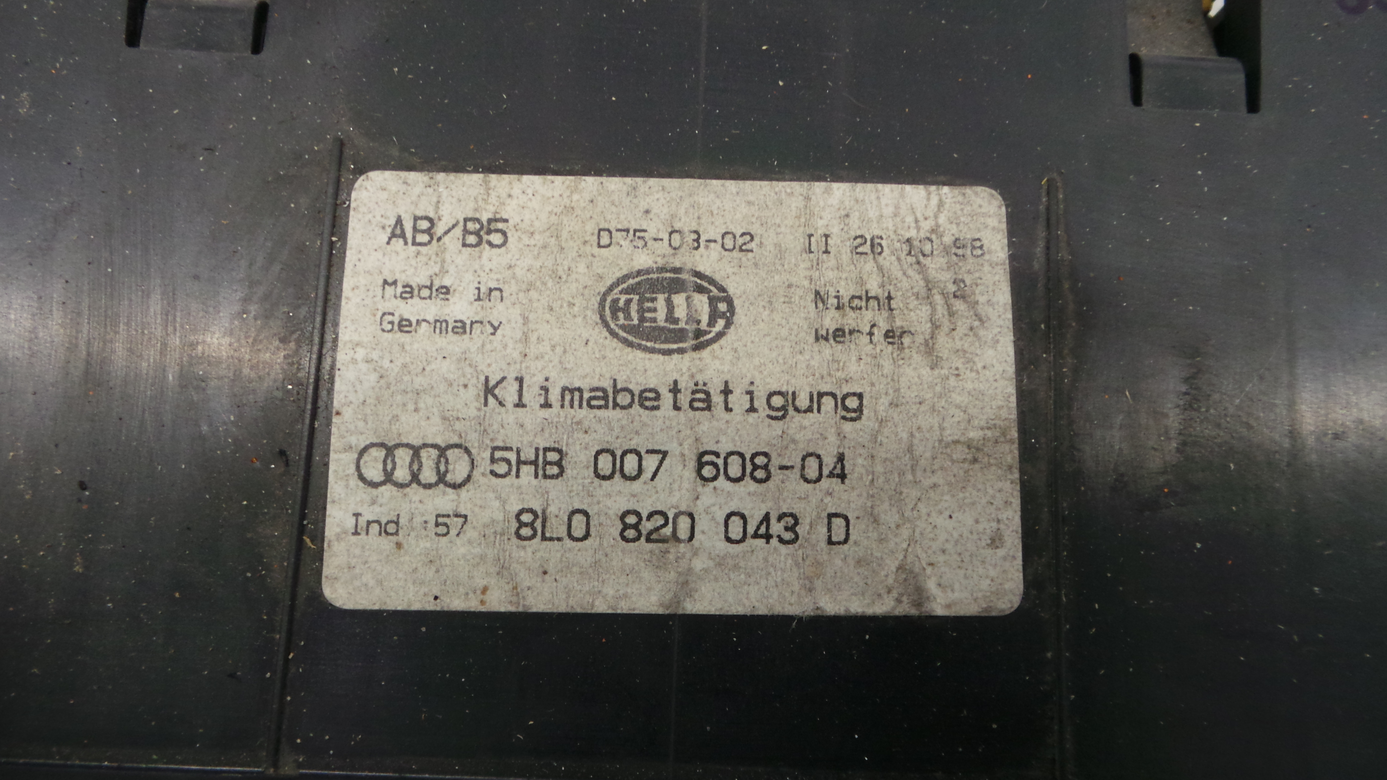 Comando da Sofagem / Climatronic 8L0820043D - AUDI A3 (8L1)-36407205