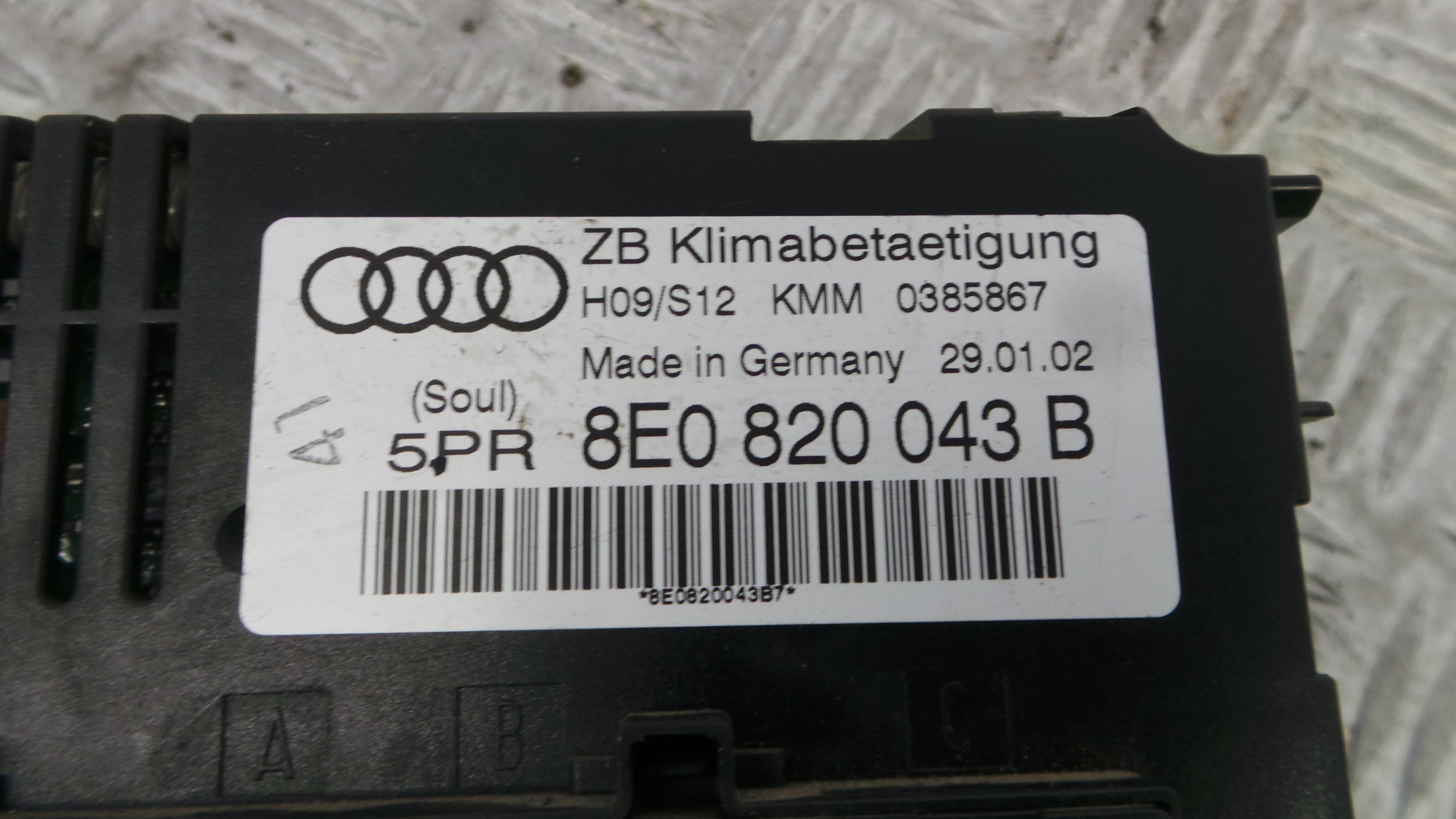 Comando da Sofagem / Climatronic 8E0820043B - AUDI A4 B6 (8E2)-36407235