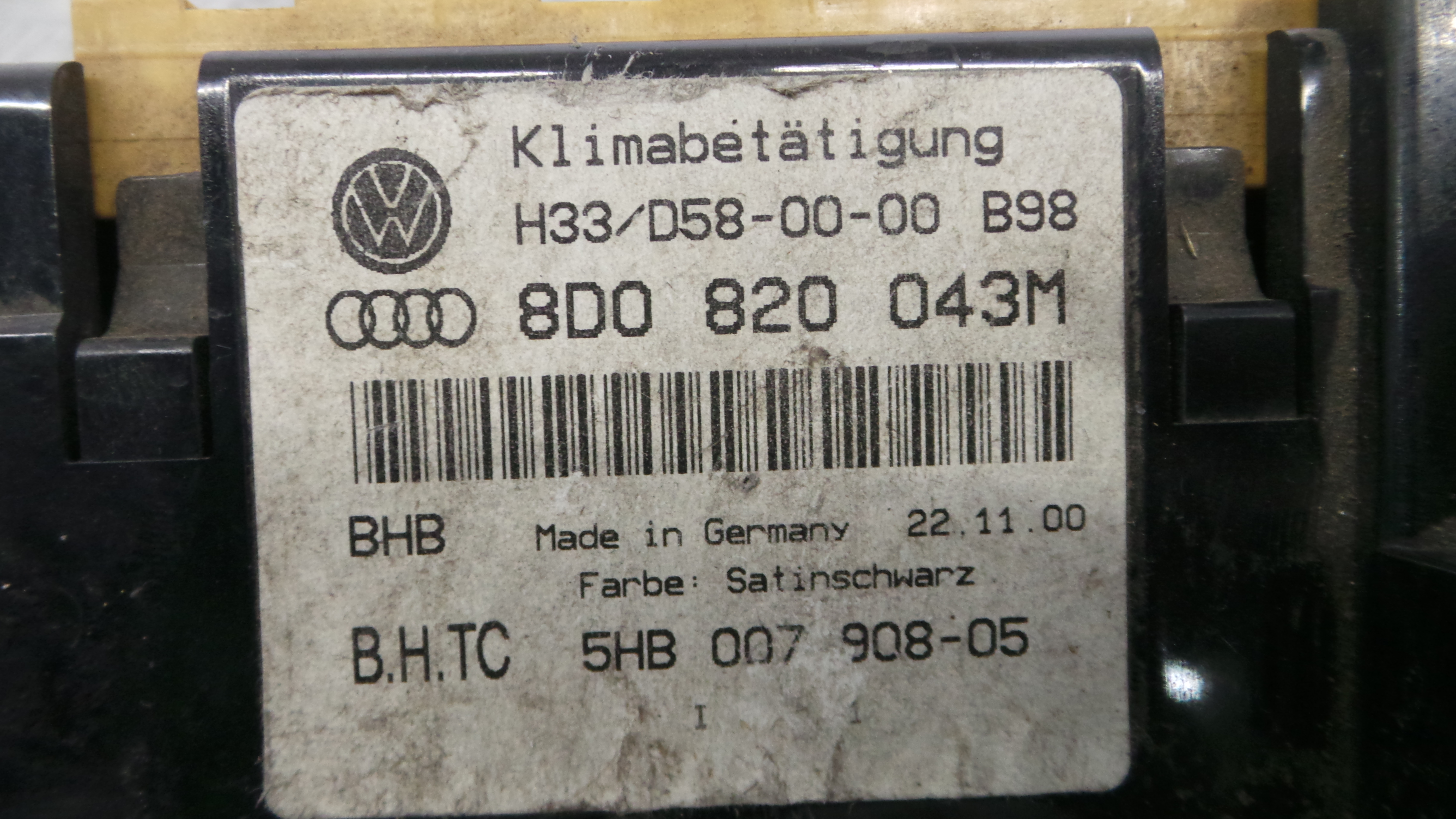 Comando da Sofagem / Climatronic 8D0820043M - AUDI A4 B6 (8E2)-36407257