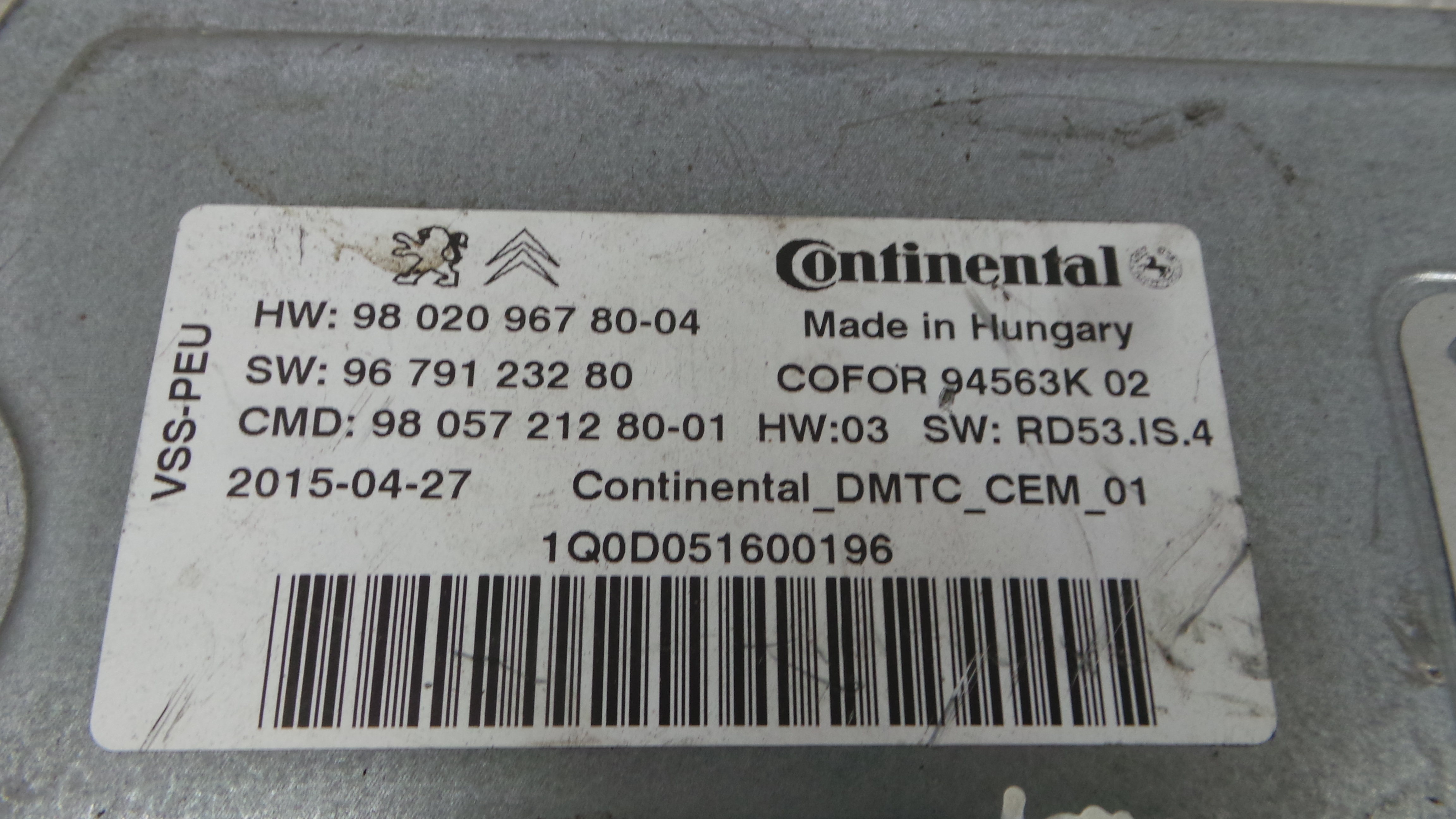 Centralina Start Stop  9802096780 - PEUGEOT 208 I (CA_, CC_)-36441429