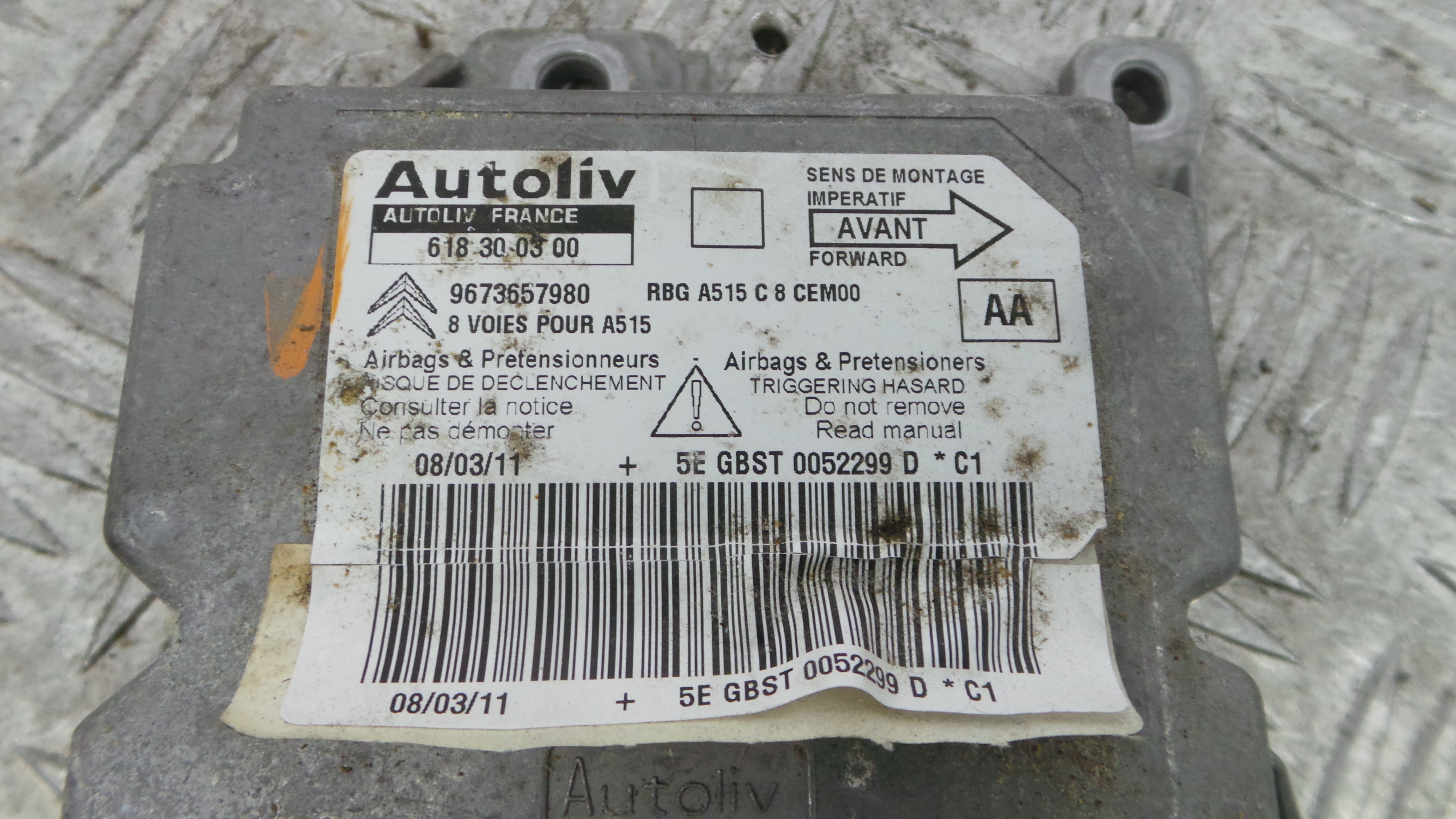 Centralina de Airbags 9673657980 - CITROËN C3 II (SC_)-36441502