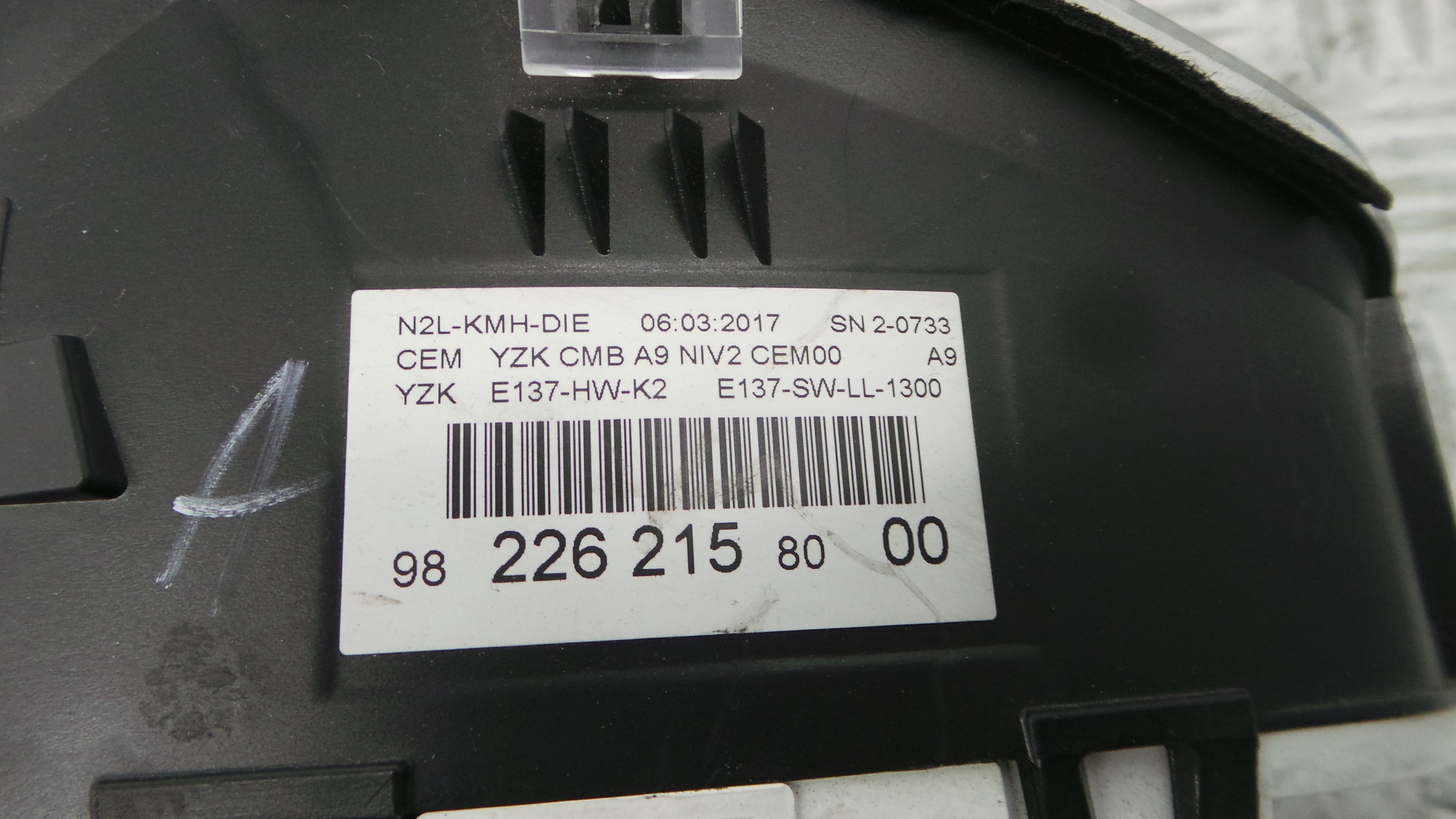 Quadrante 982262158000 - PEUGEOT 208 I (CA_, CC_)-36451939