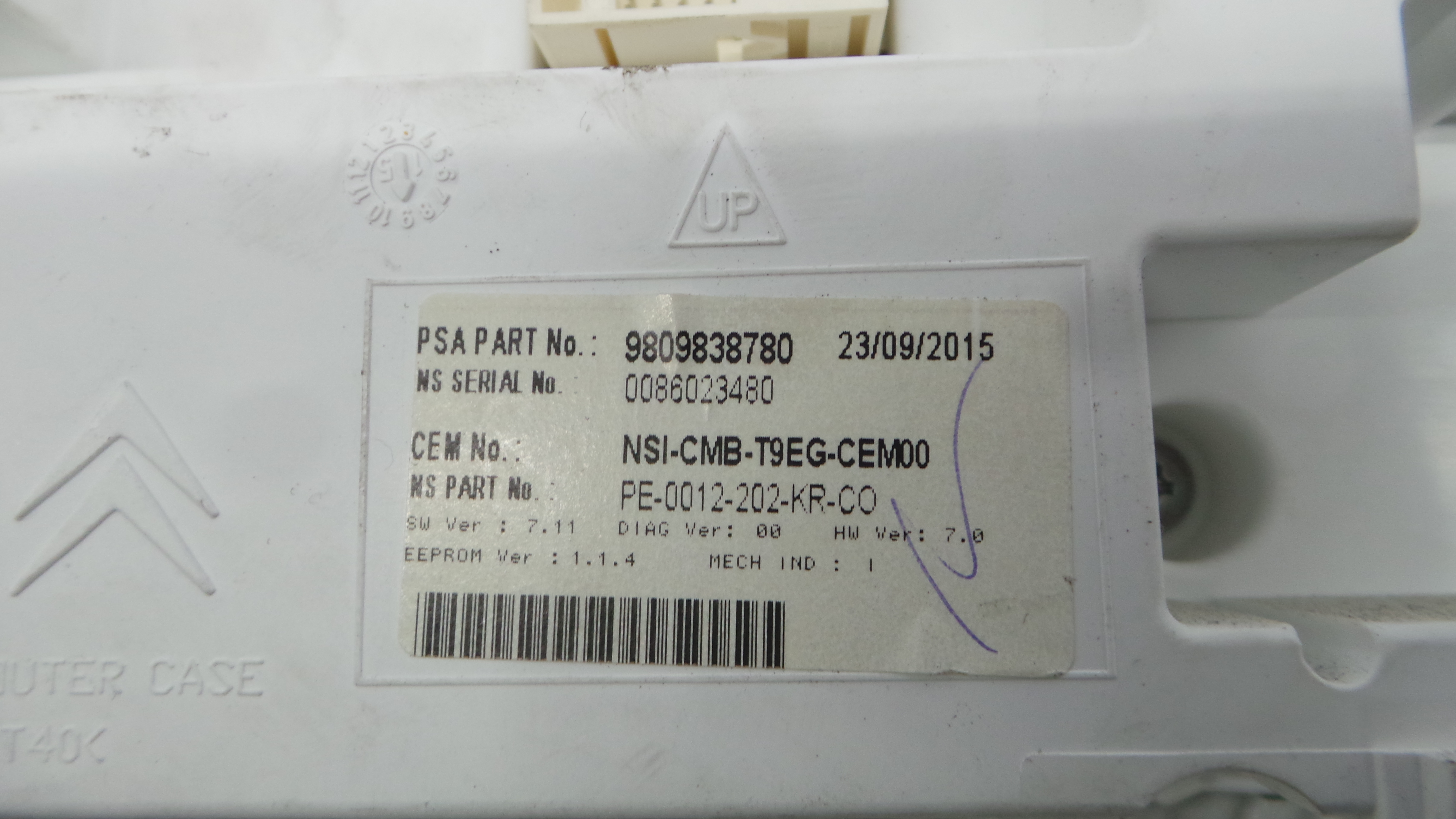 Quadrante 9809838780 - PEUGEOT 308 II (LB_, LP_, LW_, LH_, L3_)-36451980