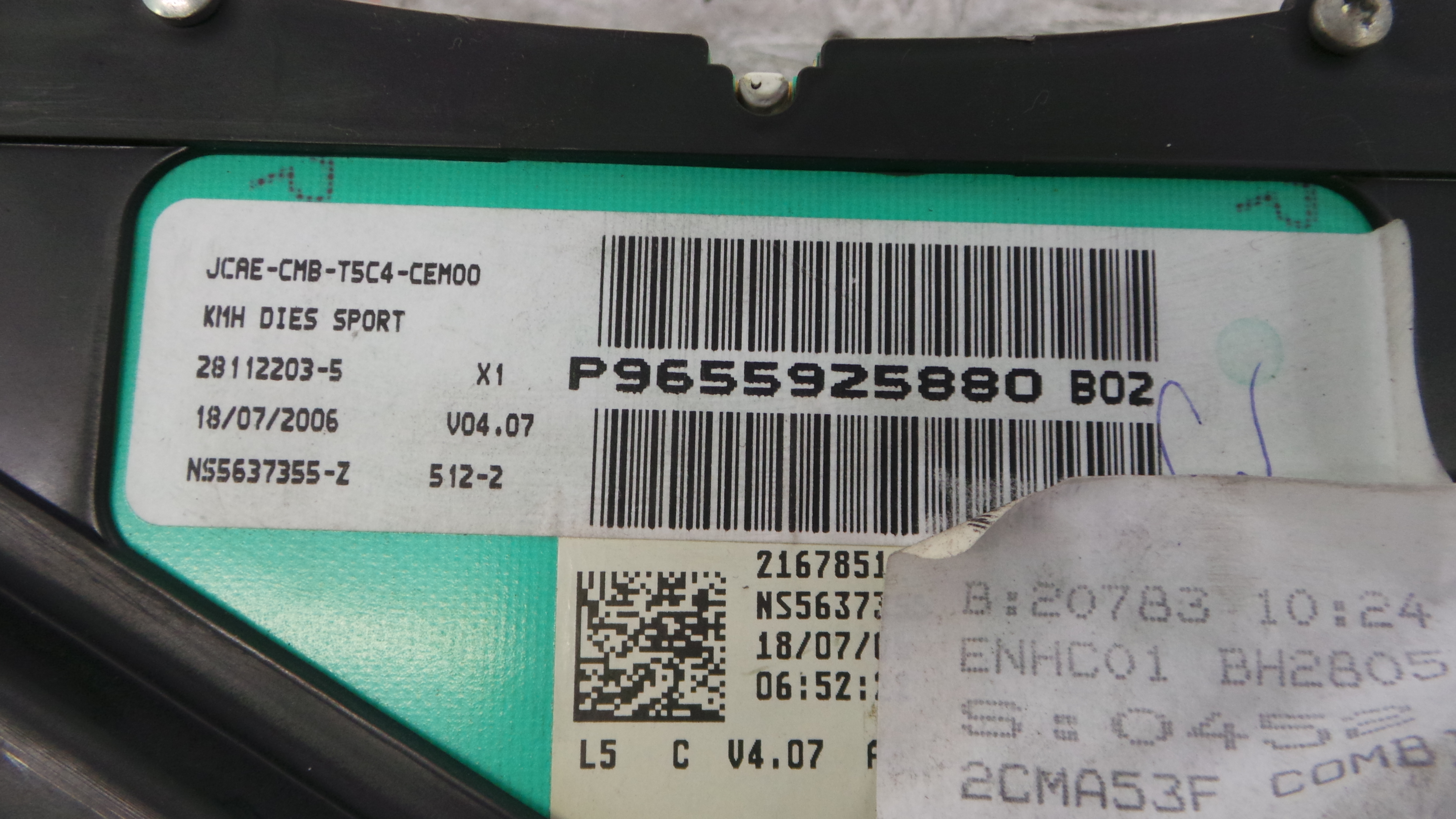 Quadrante 9655925880 - PEUGEOT 307 (3A/C)-36452053