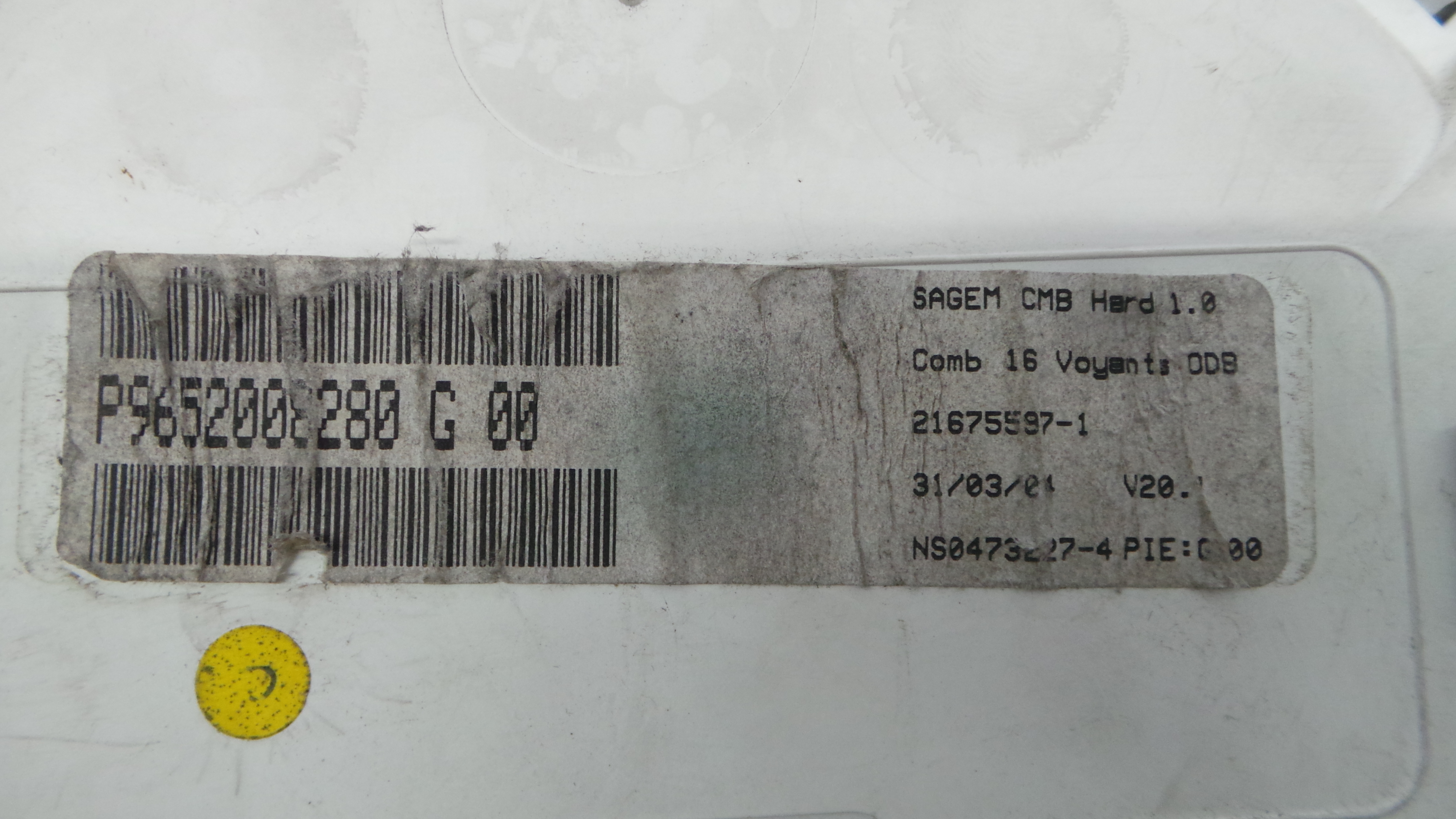 Quadrante 9652008280 - CITROËN C3 Pluriel (HB_)-36455198