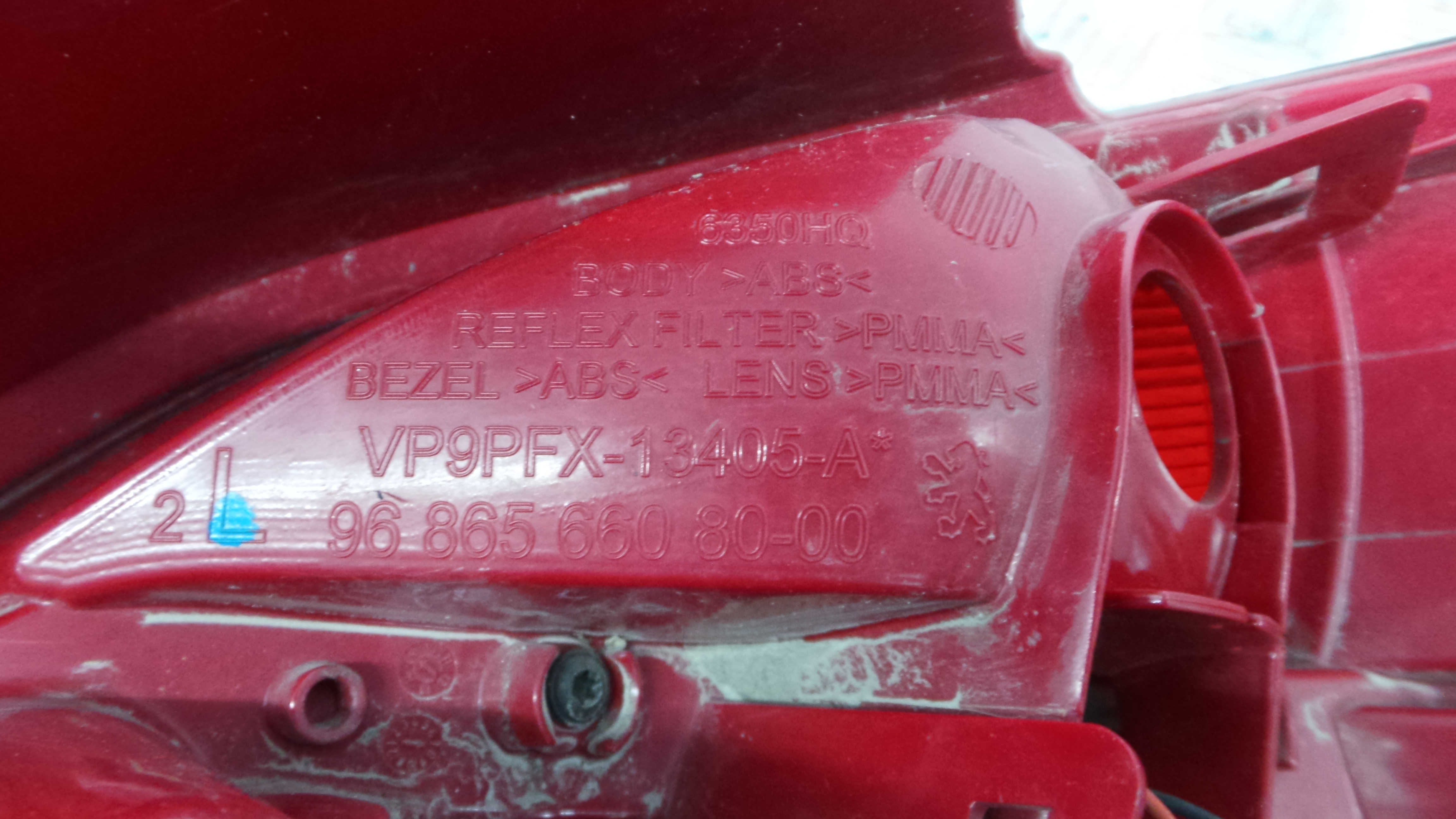 Farolim Stop Esq 9686566080 - PEUGEOT 207 (WA_, WC_), 207/207+ (WA_, WC_)-36501534