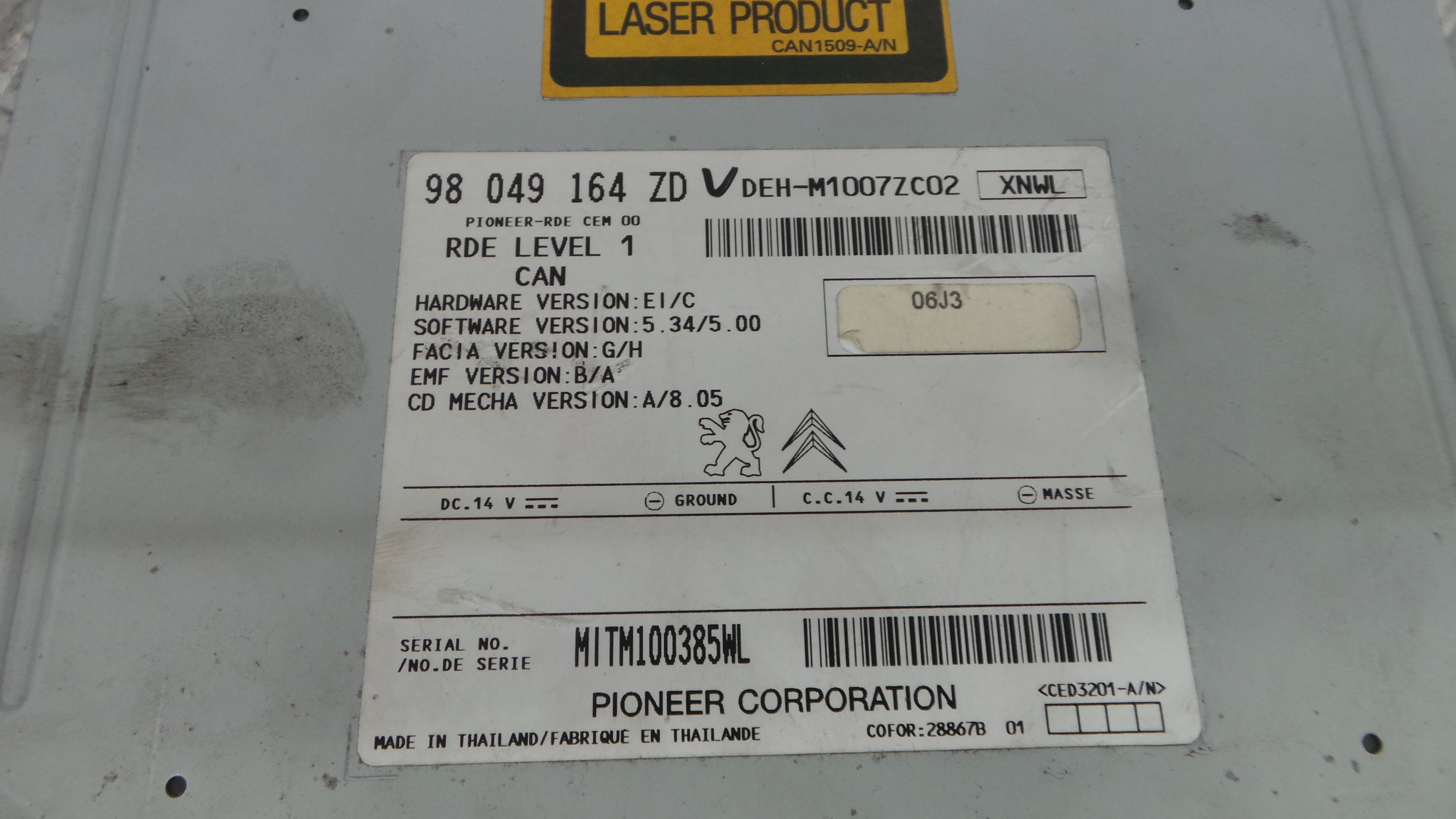 Auto-rádios 98049164ZD - PEUGEOT 208 I (CA_, CC_)-36537476