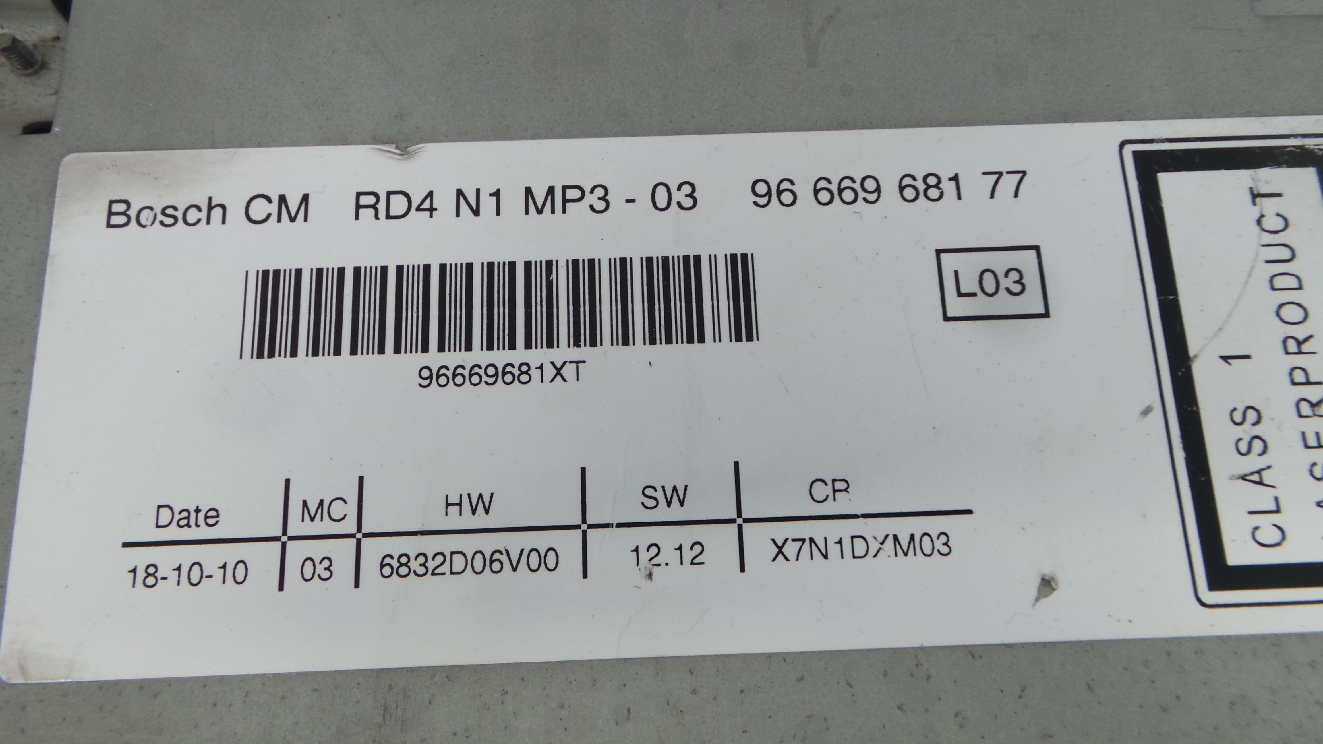 Auto-rádios 9666968177 - PEUGEOT PARTNER Caixa/monovolume-36537488