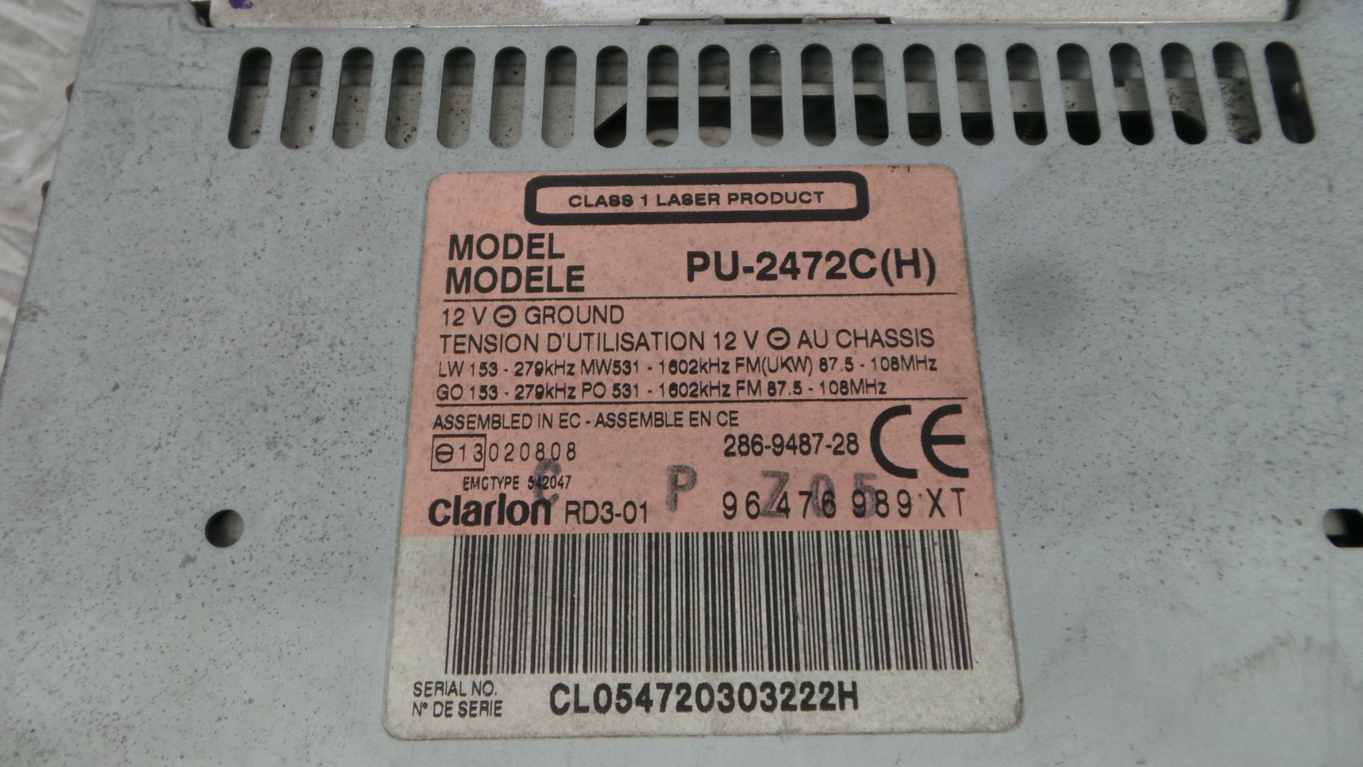 Auto-rádios 96476989XT - CITROËN XSARA (N1)-36537613