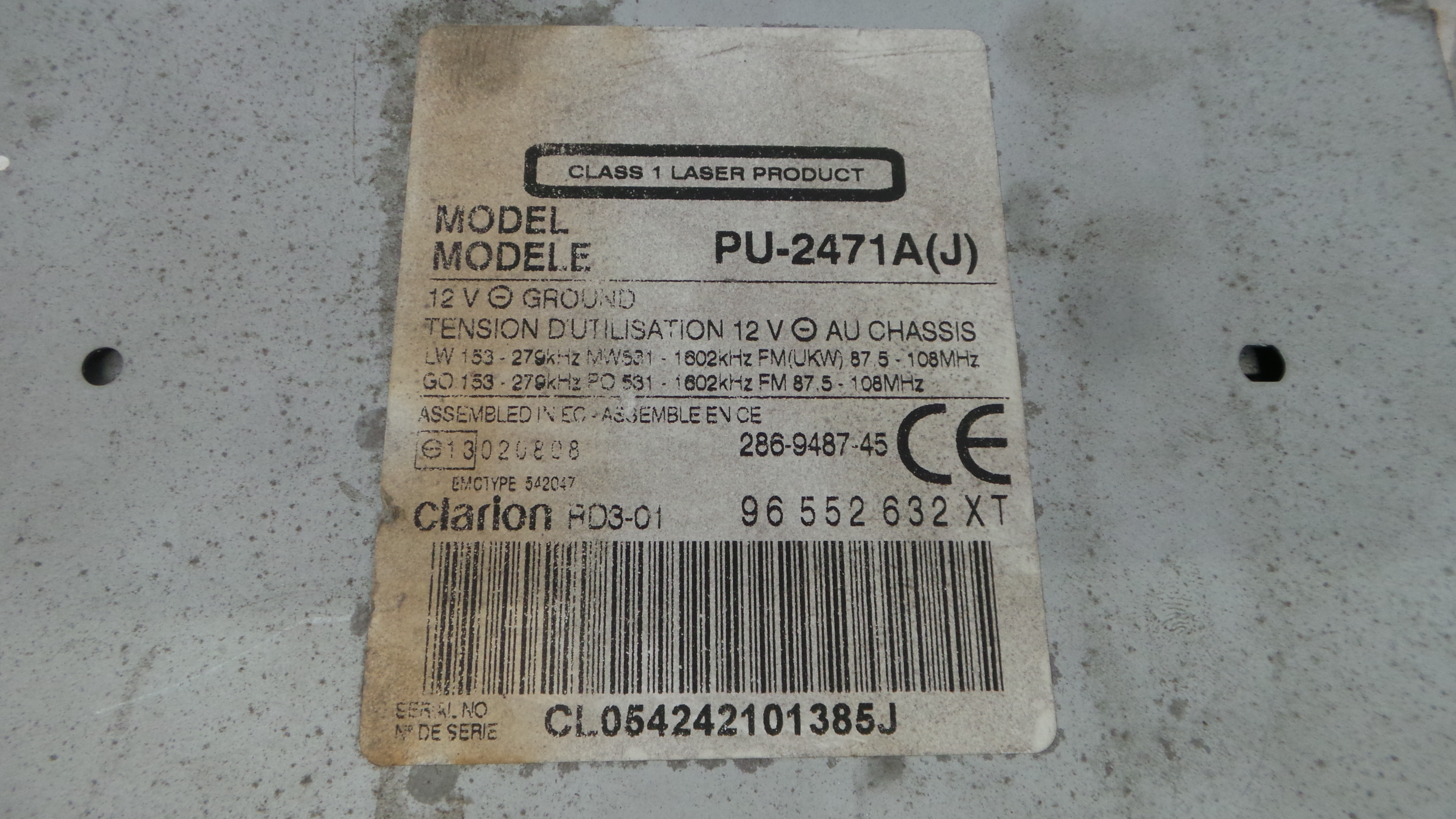 Auto-rádios 96552632XT - CITROËN C2 (JM_)-36537638