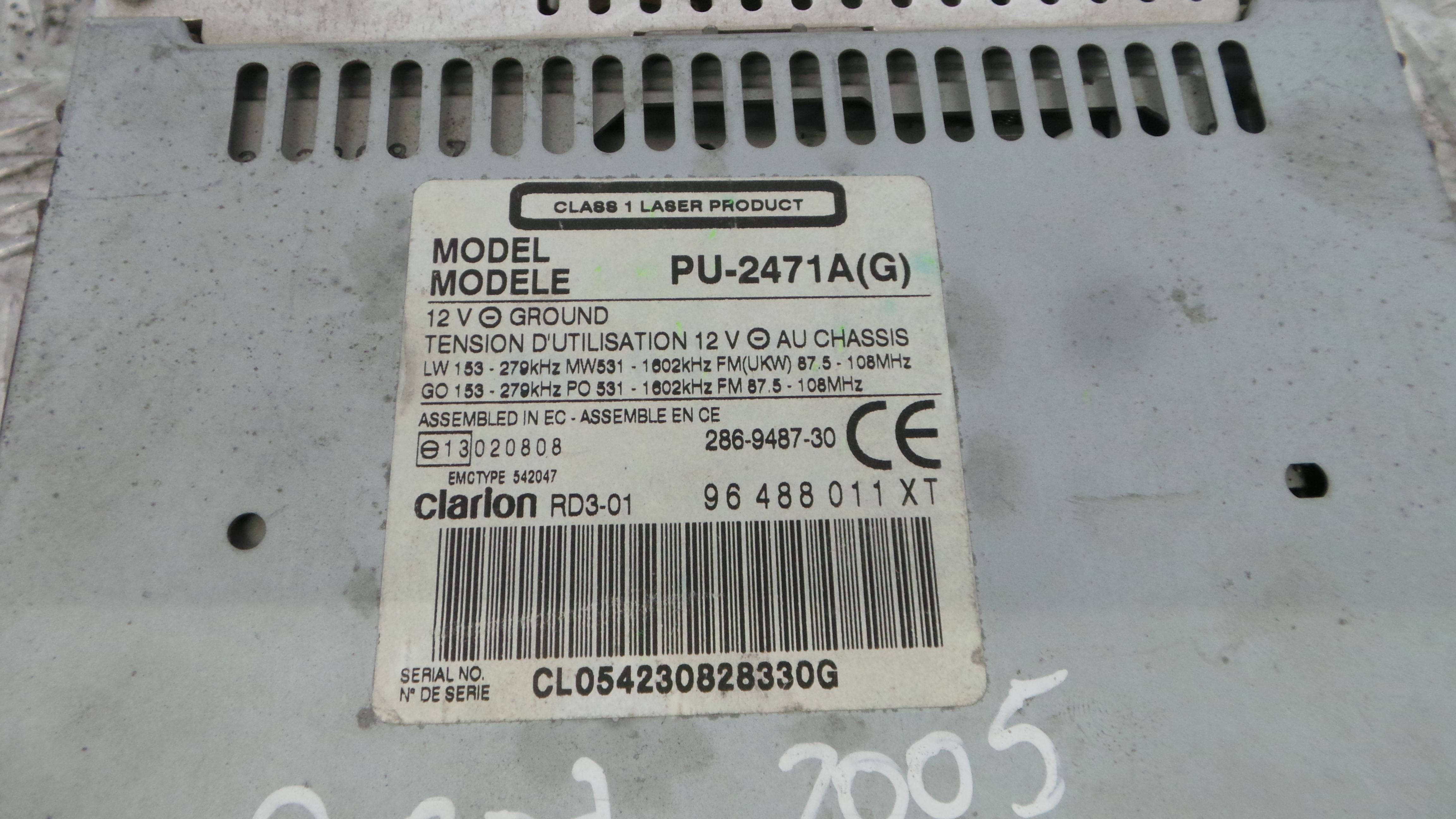 Auto-rádios 96488011XT - PEUGEOT 307 (3A/C)-36537747