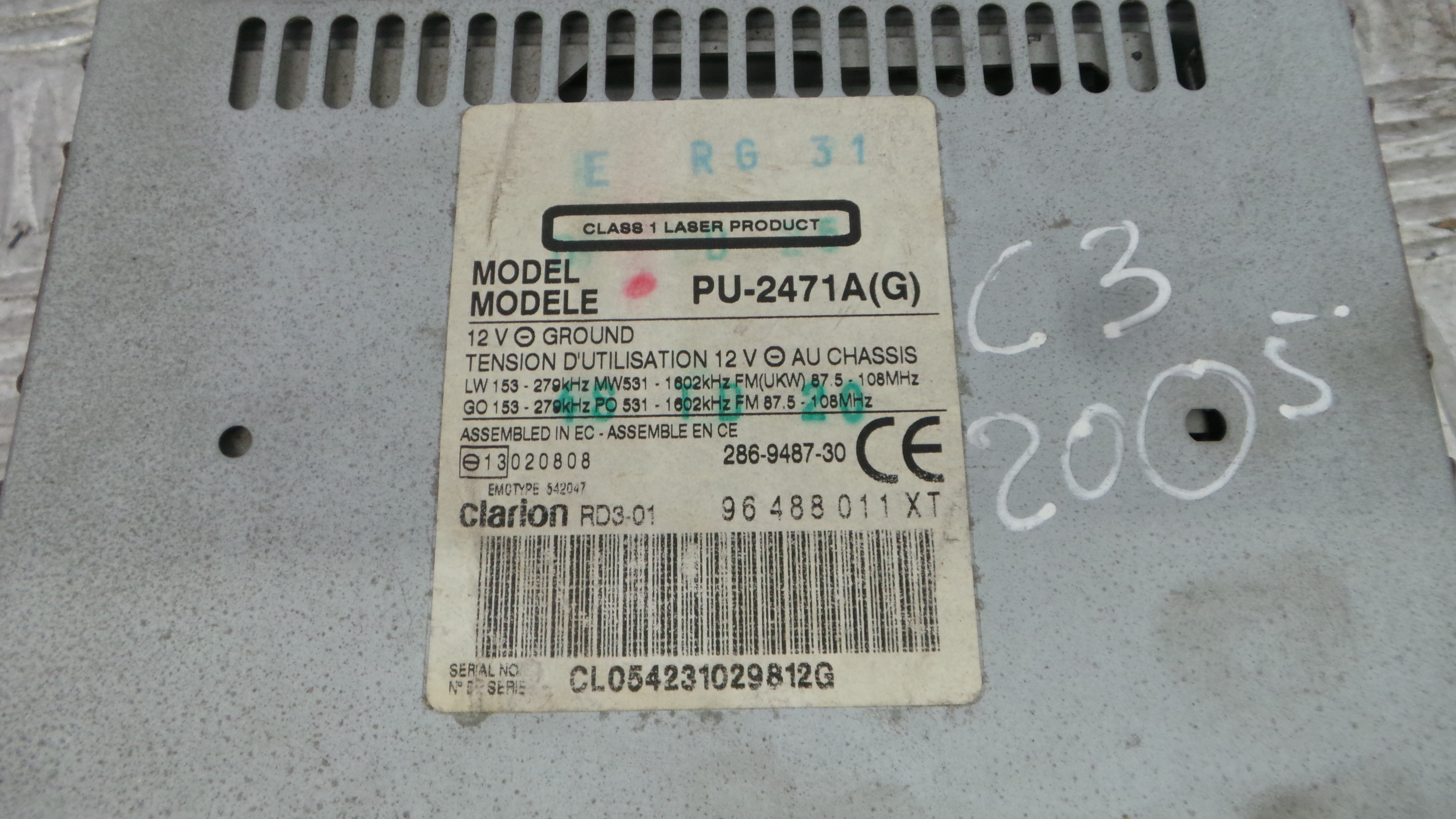 Auto-rádios 96488011XT - CITROËN C3 I (FC_, FN_)-36537782