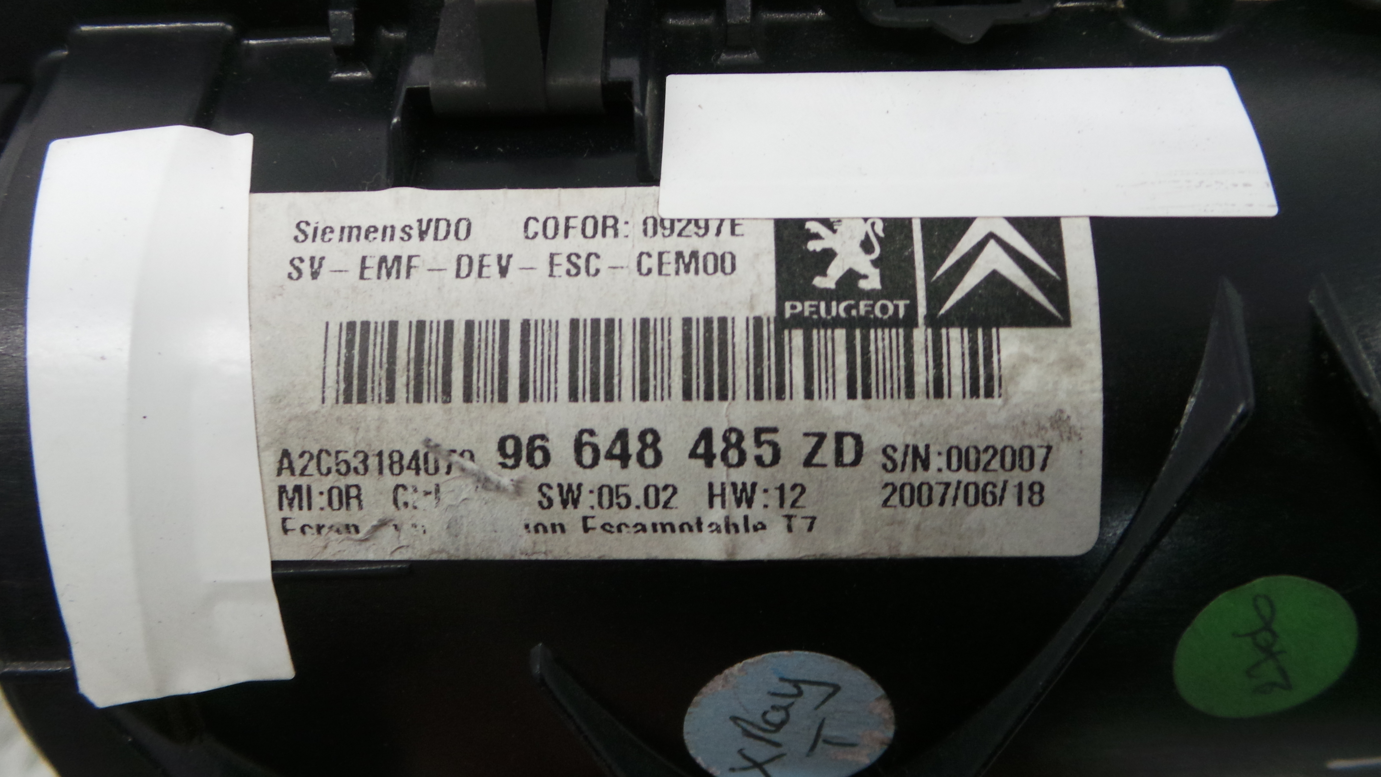 Display do Ar Condicionado / Rádio / GPS / DVD 96648485ZD - PEUGEOT 308 I (4A_, 4C_)-36538096