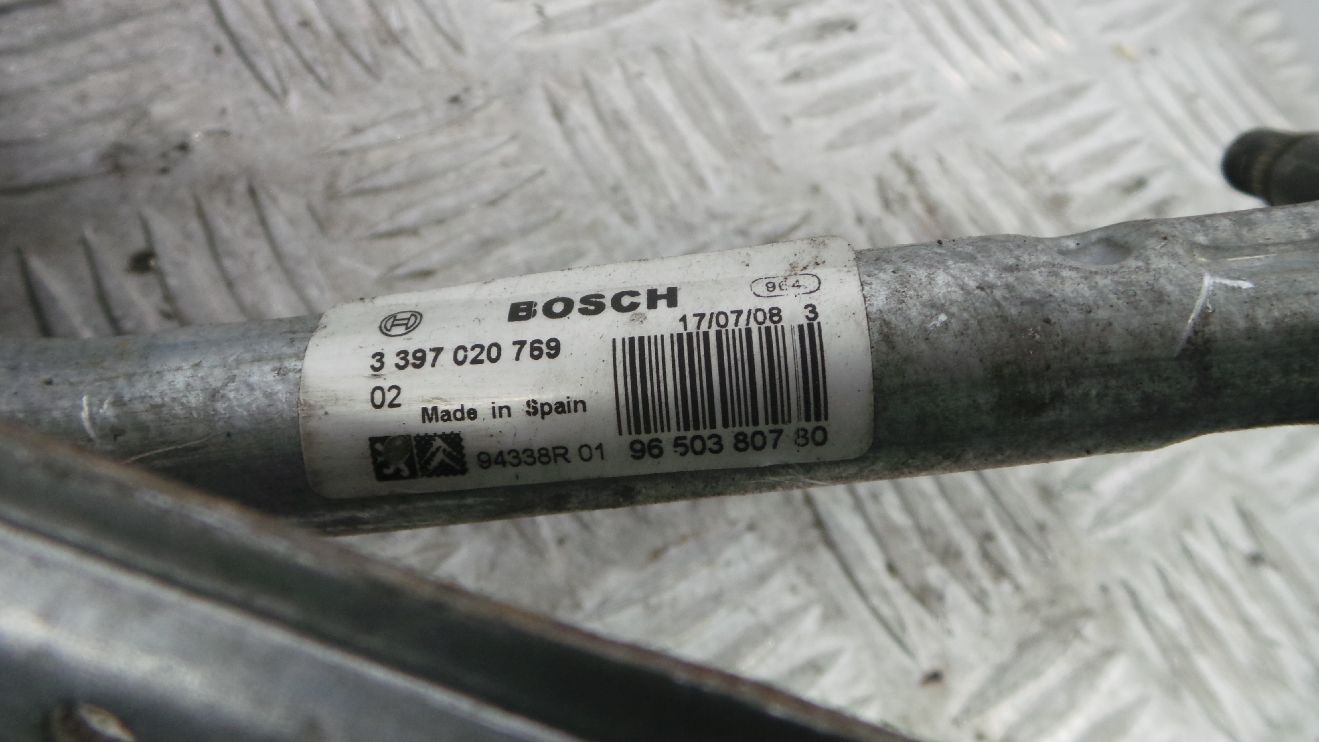 Motor Limpa Vidros Frente  9650380780 - PEUGEOT 207 (WA_, WC_), 207/207+ (WA_, WC_)-36563049