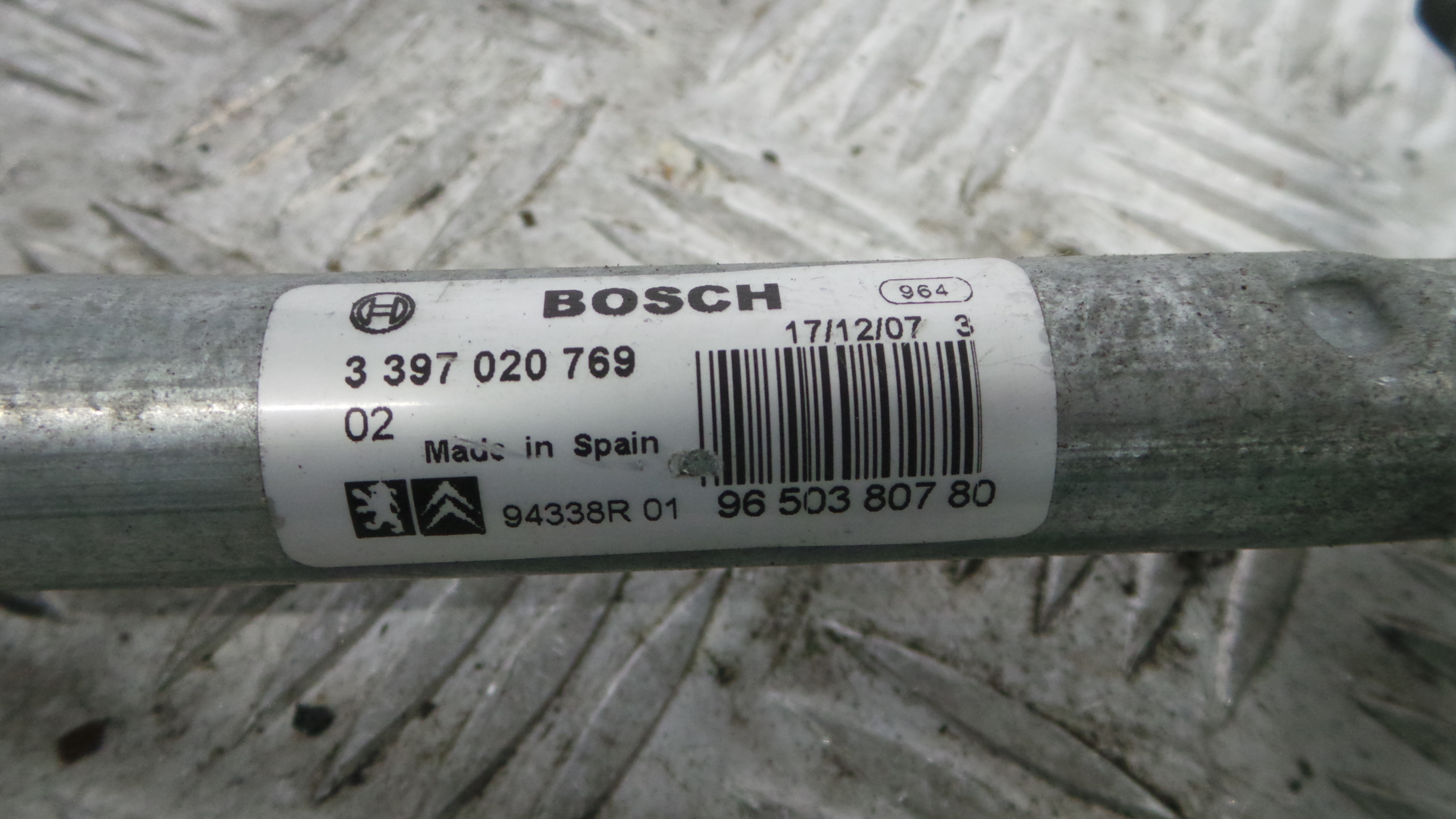 Motor Limpa Vidros Frente  9650380780 - PEUGEOT 207 (WA_, WC_), 207/207+ (WA_, WC_)-36563570