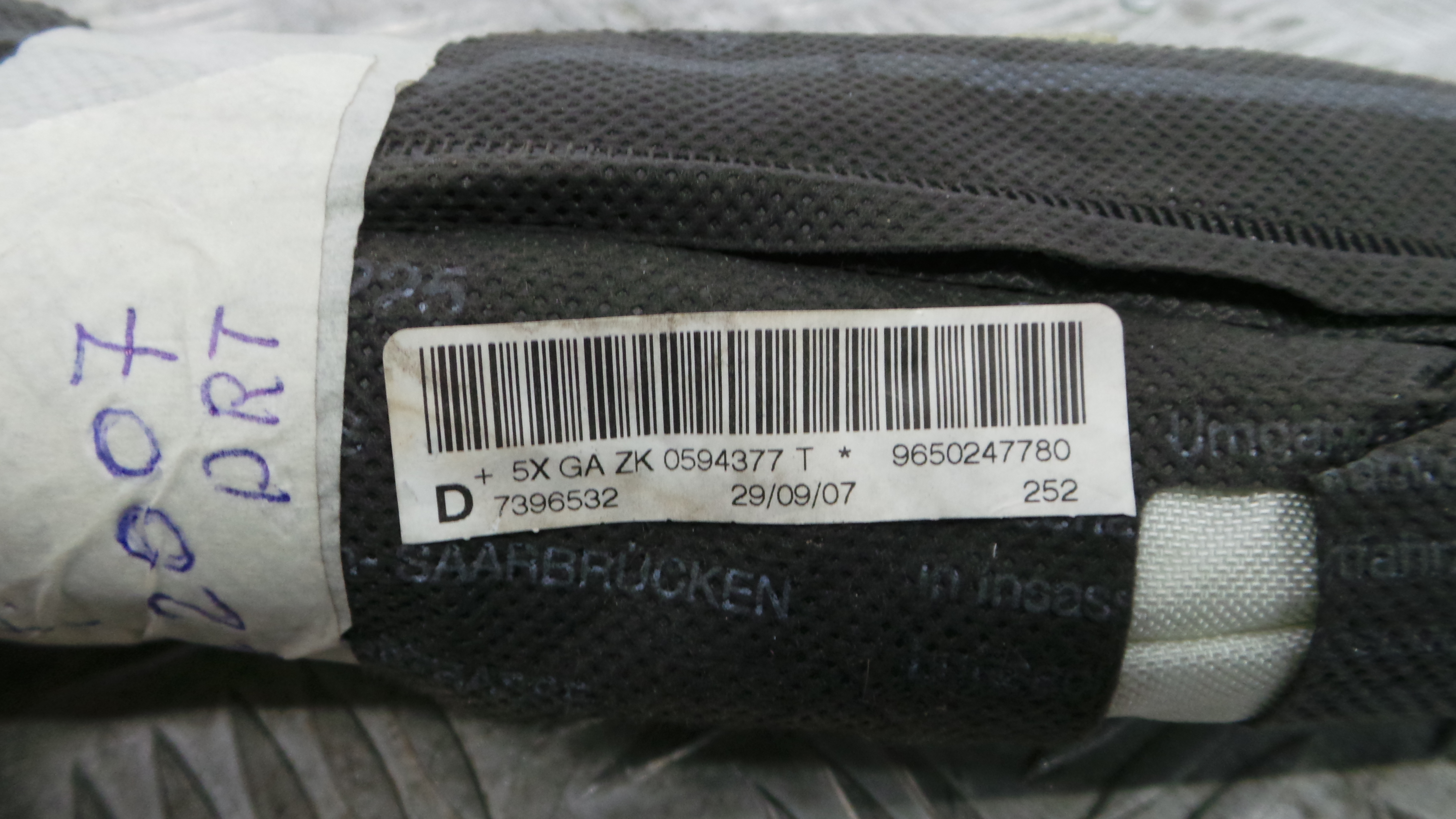 Airbags de Cortina Dto 9650247780 - PEUGEOT 207 (WA_, WC_), 207/207+ (WA_, WC_)-36585647