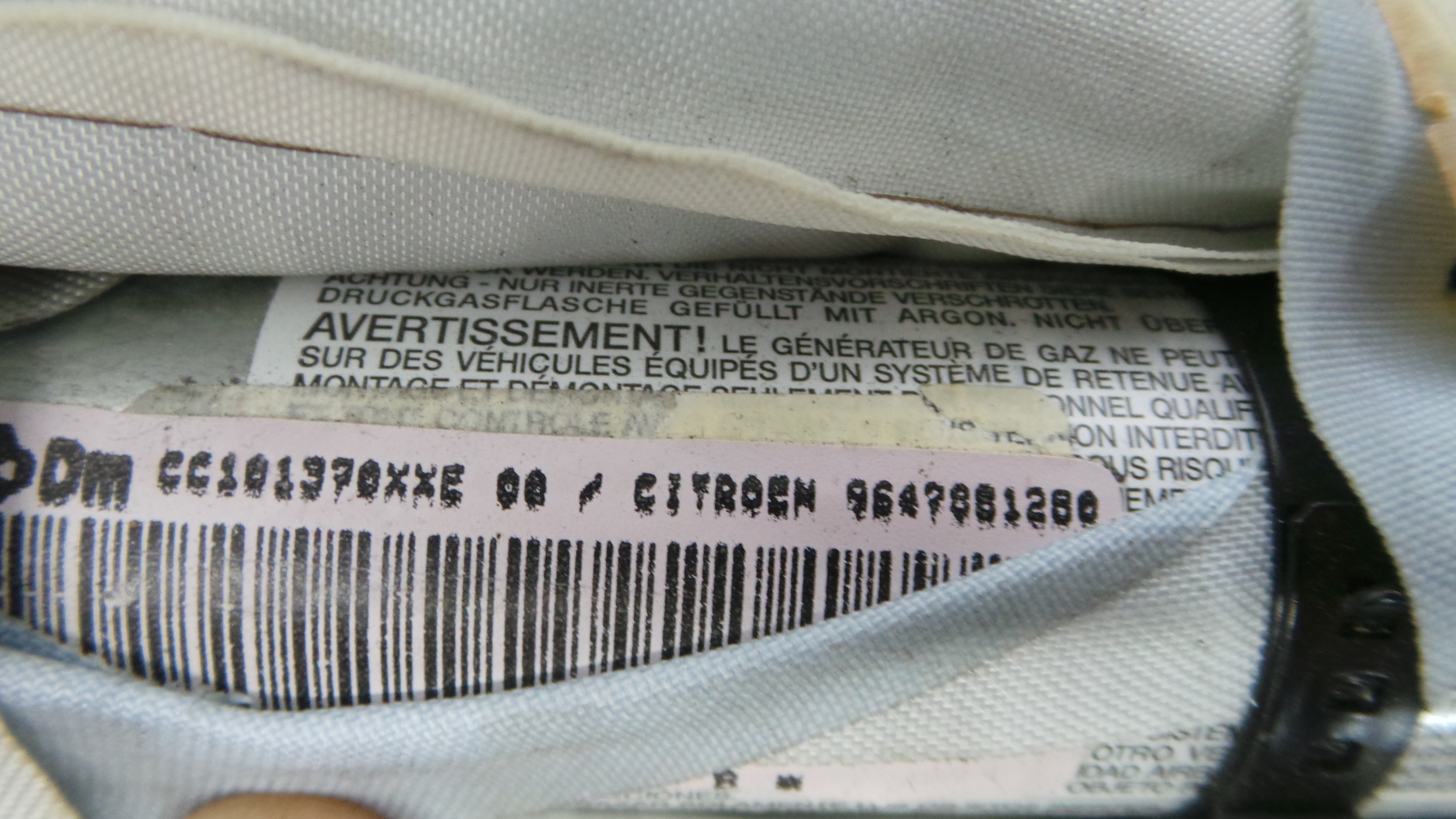 Airbags de Cortina Esq 9647881280 - CITROËN C3 I (FC_, FN_)-36586104