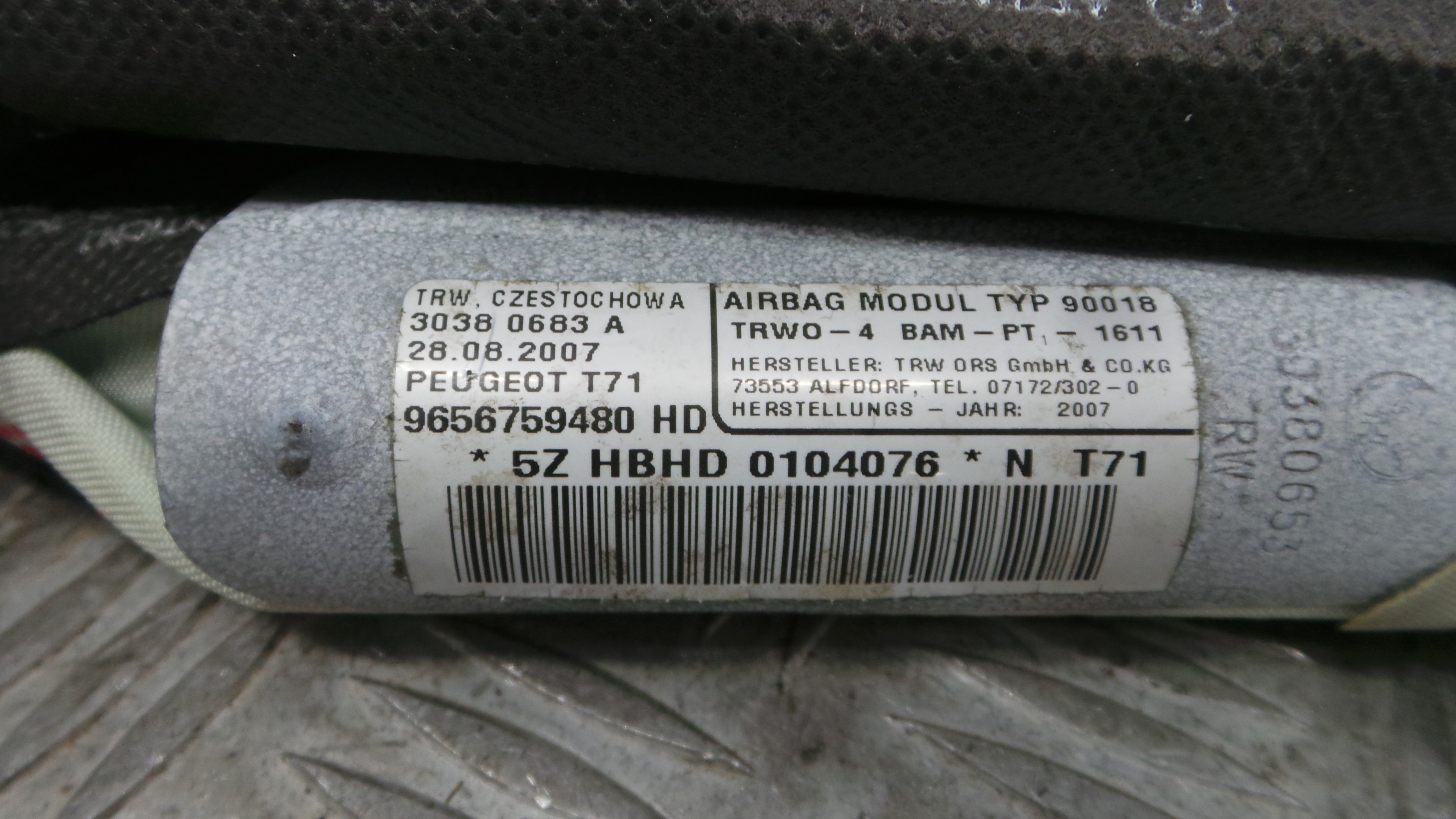 Airbags de Cortina Esq 9656759480 - PEUGEOT 308 I (4A_, 4C_)-36586111