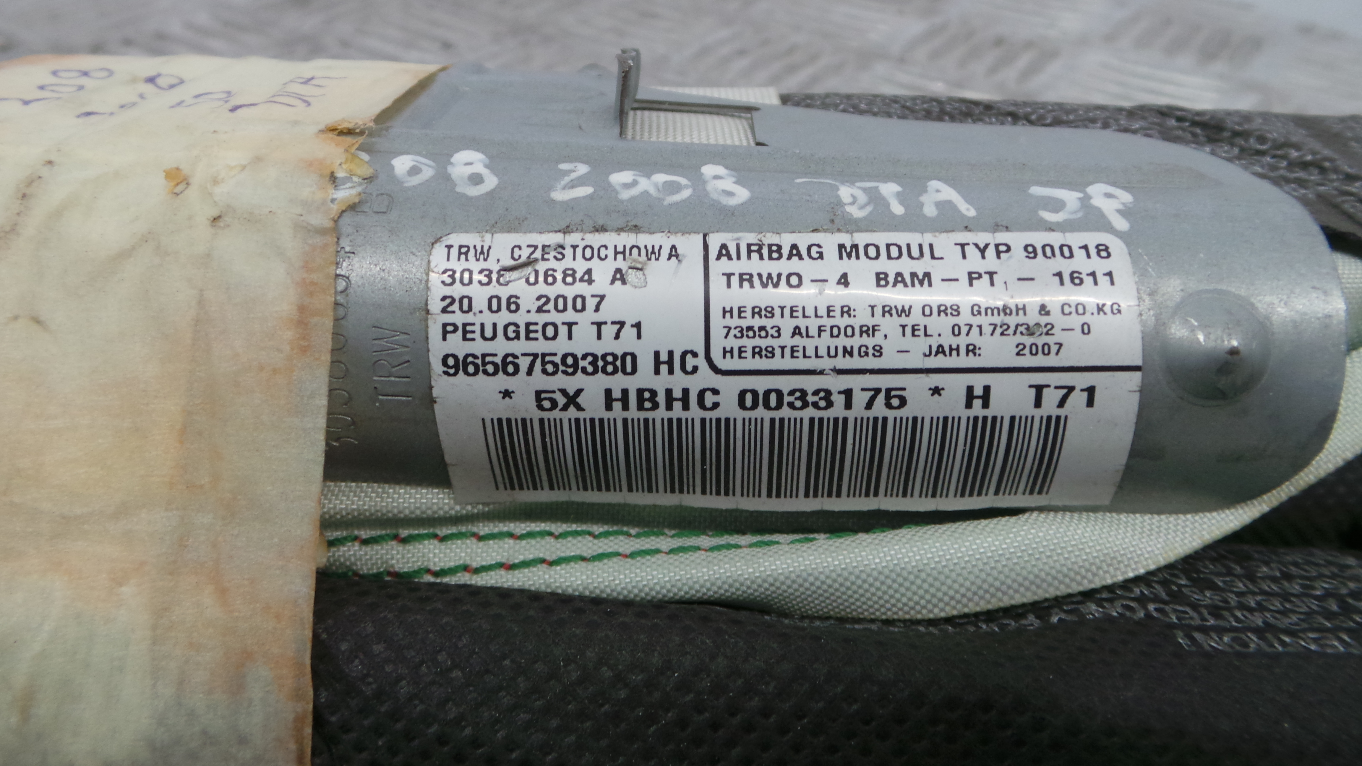 Airbags de Cortina Dto 9656759380 - PEUGEOT 308 I (4A_, 4C_)-36586190