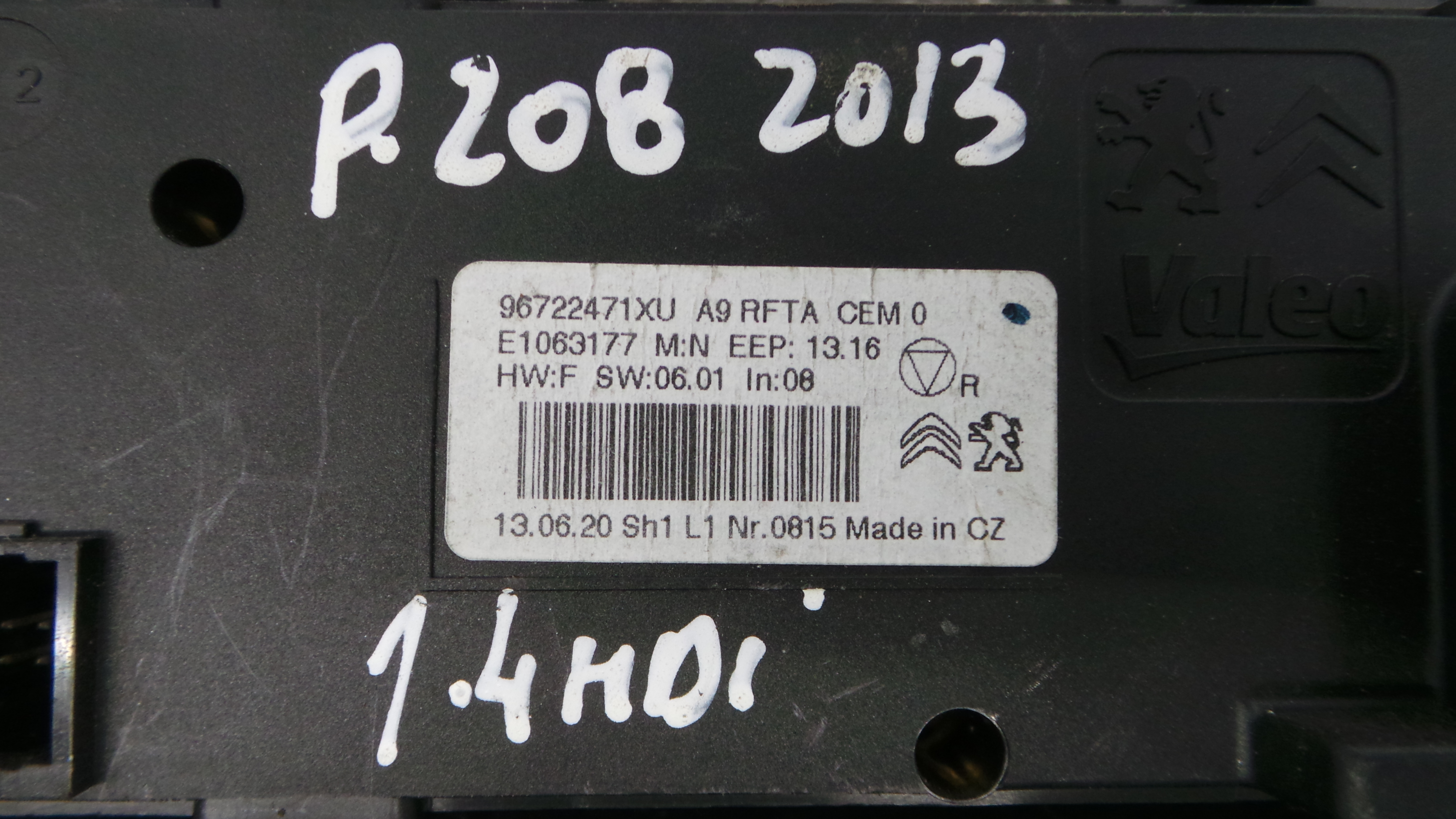 Comando da Sofagem / Climatronic 96722471XU - PEUGEOT 208 I (CA_, CC_)-36586287