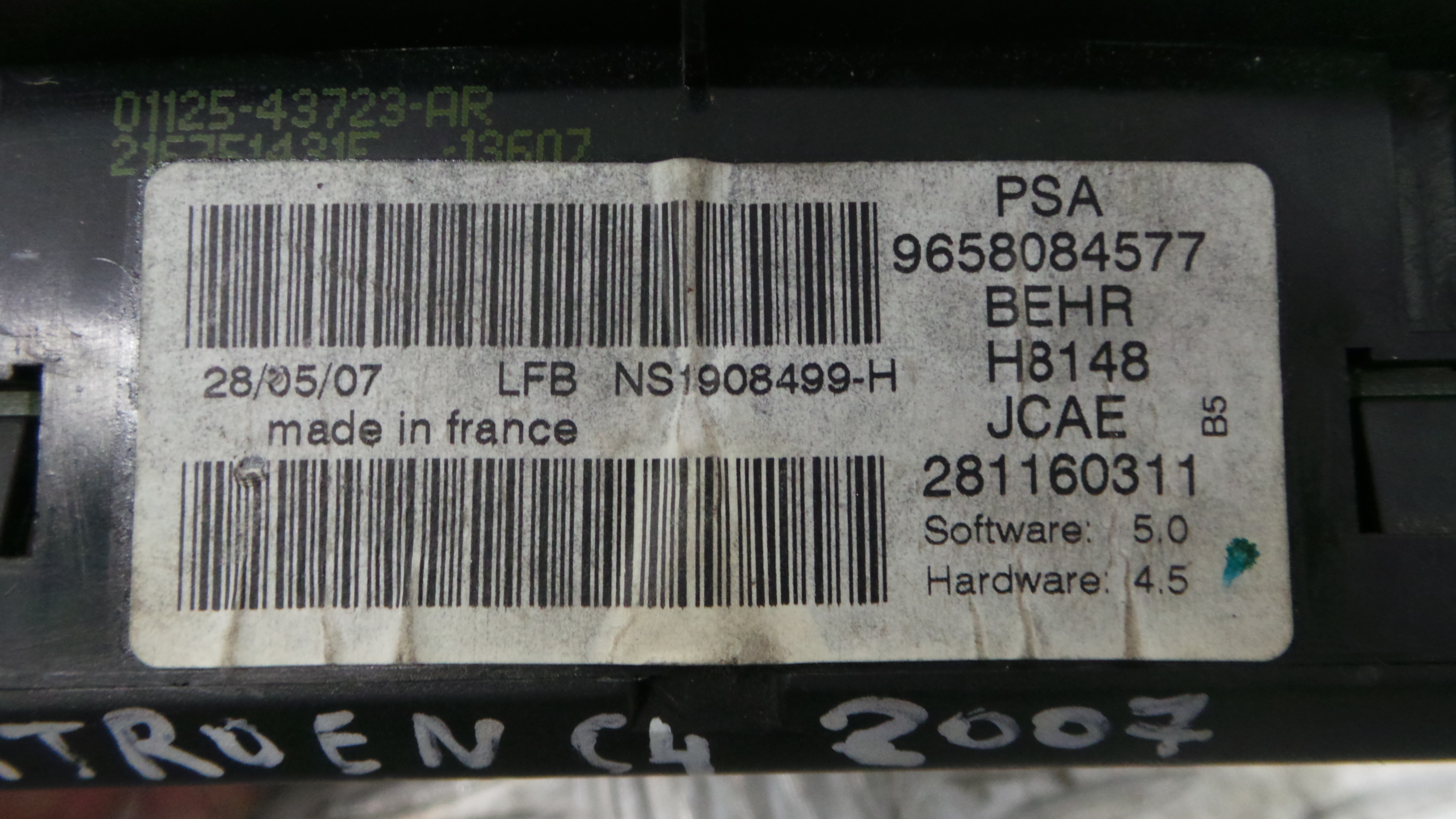 Comando da Sofagem / Climatronic 9658084577 - CITROËN C4 I (LC_)-36593151