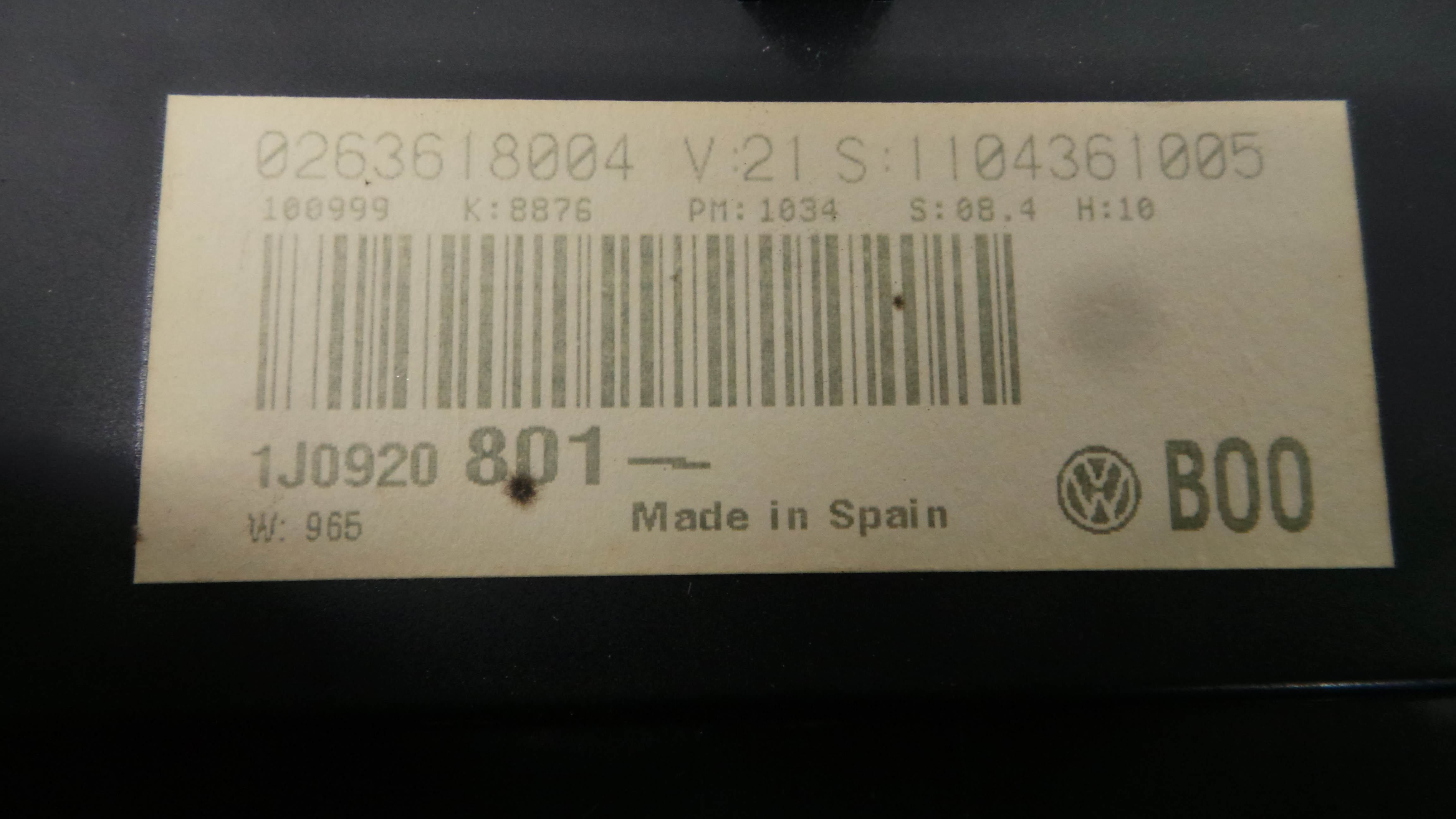 Quadrante 1J0920801 - VW GOLF IV (1J1), GOLF Mk IV (1J1)-36636341