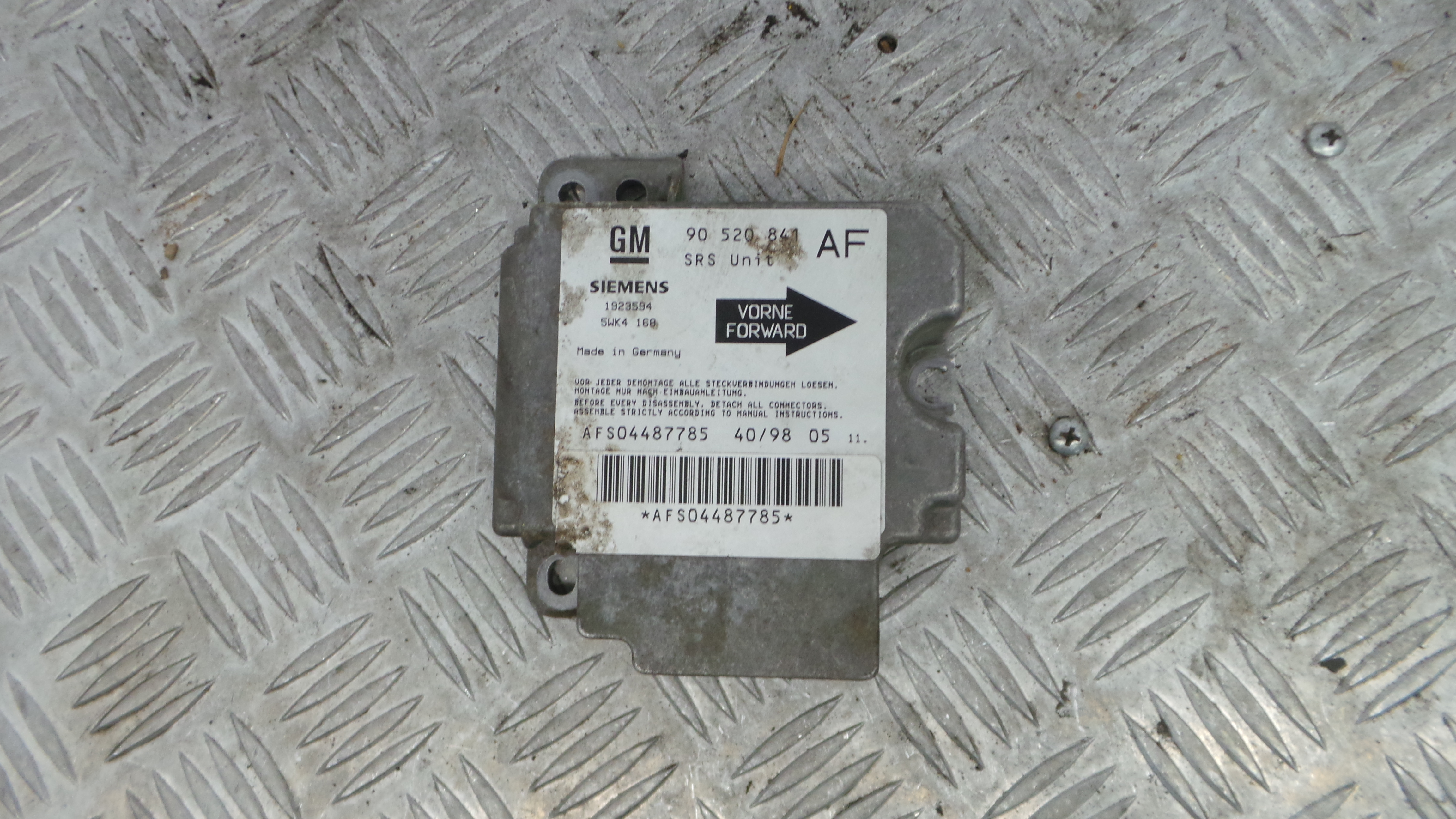 Centralina de Airbags 90520841 - OPEL ASTRA G Combi (T98)-36691366 Centralina de Airbags 90520841 - OPEL ASTRA G Combi (T98)-36691366