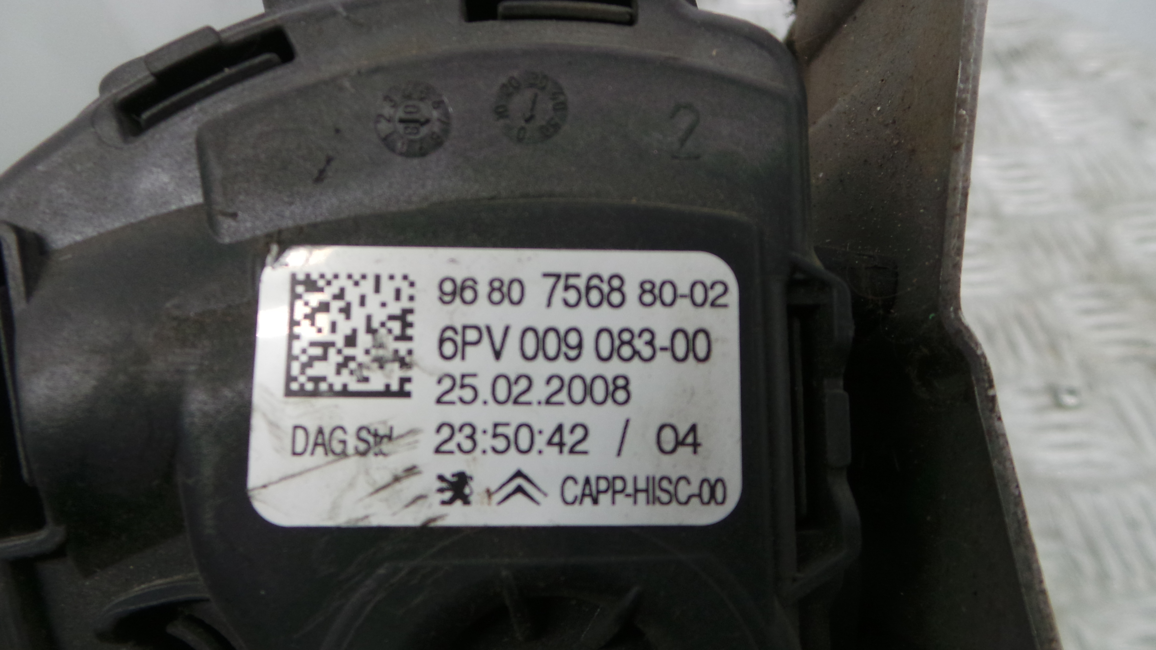 Pedal do Travão 968075688002 - PEUGEOT 207 (WA_, WC_), 207/207+ (WA_, WC_)-36742019