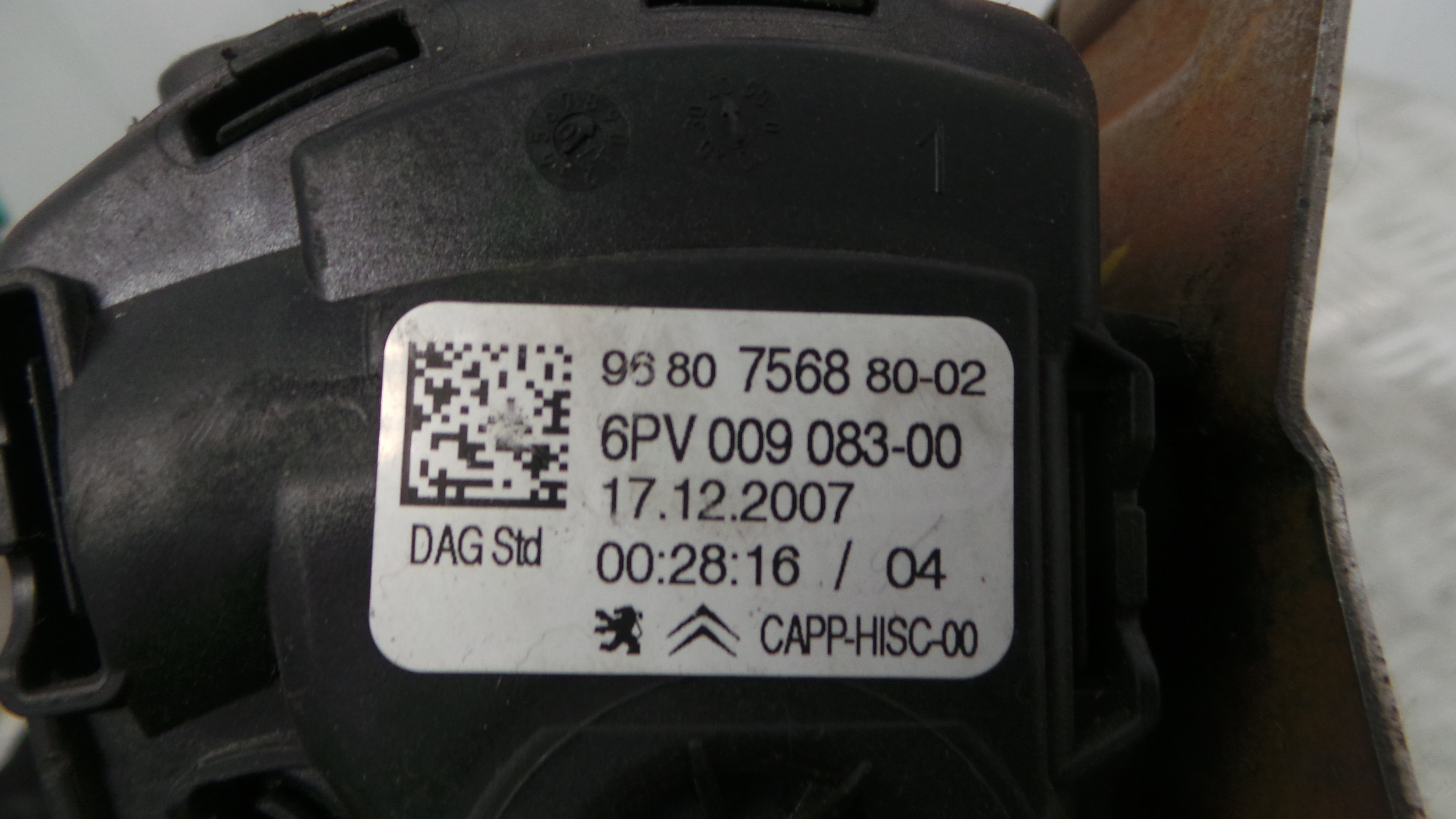 Pedal do Travão 968075688002 - PEUGEOT 207 (WA_, WC_), 207/207+ (WA_, WC_)-36742877
