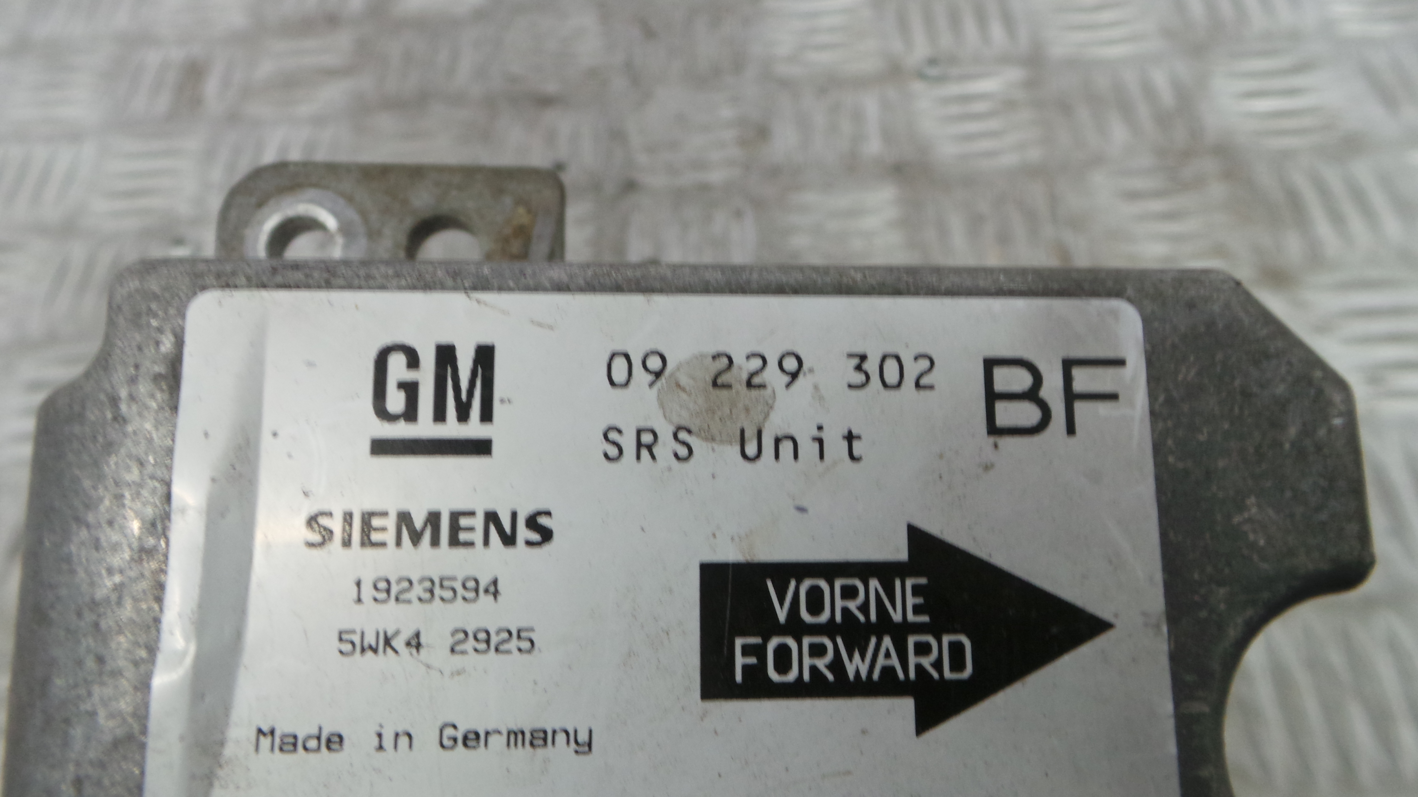 Centralina de Airbags 09229302 - OPEL ASTRA G Combi (T98)-36911845