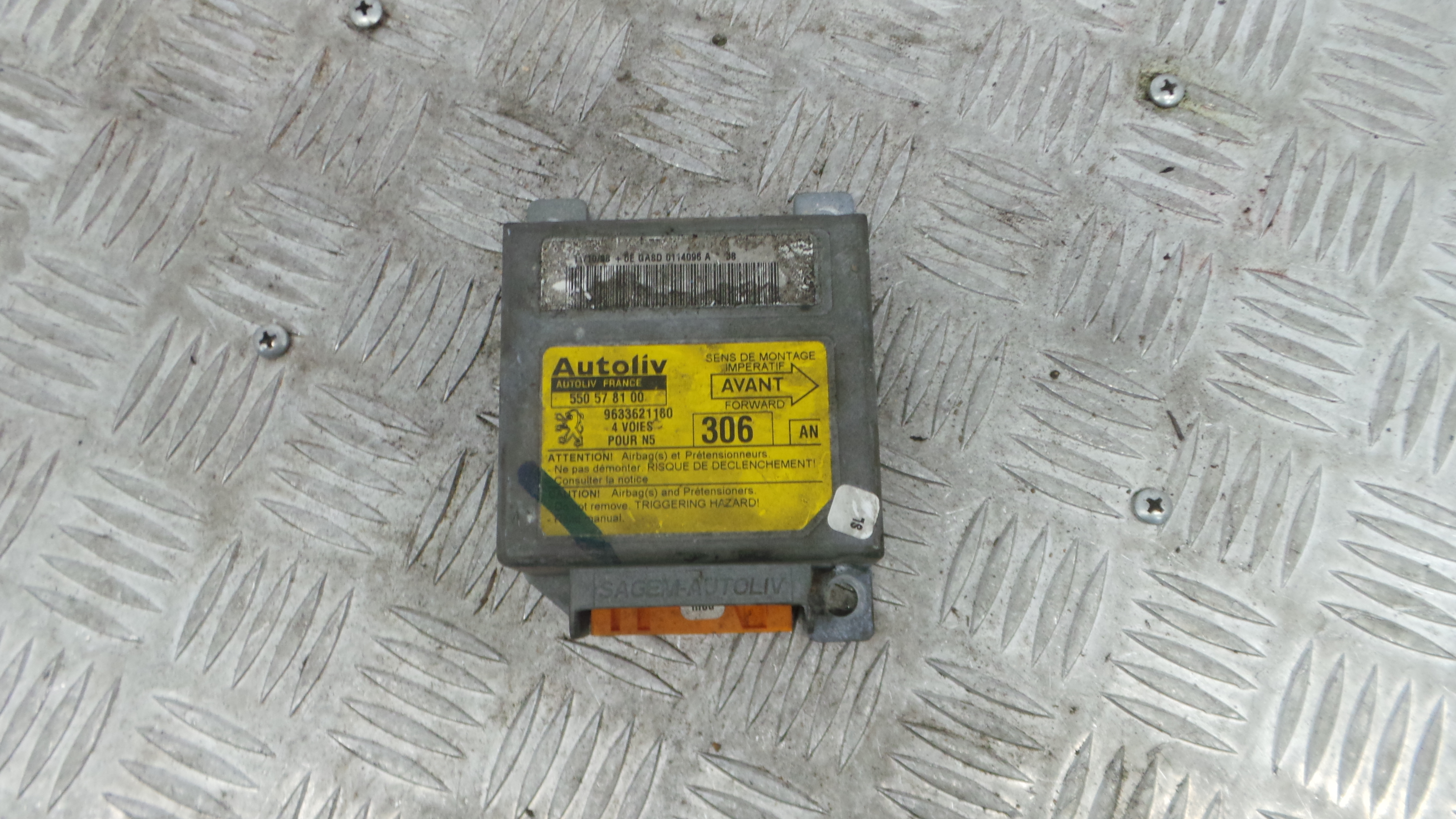 Centralina de Airbags 9633621180 - PEUGEOT 306 Caixa/Combi (N_, 7_)-36912560