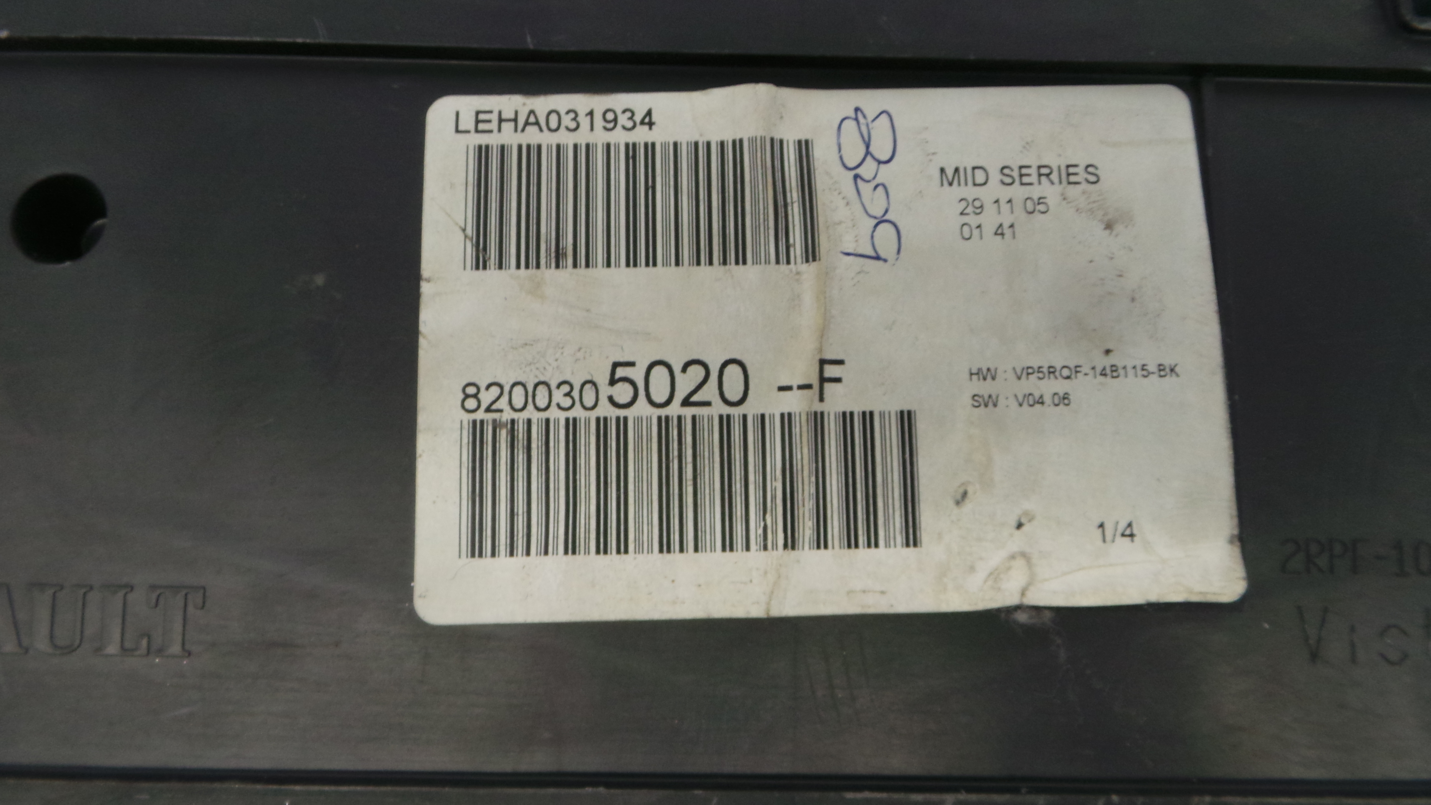 Quadrante 8200305020F - RENAULT CLIO III (BR0/1, CR0/1)-36924512