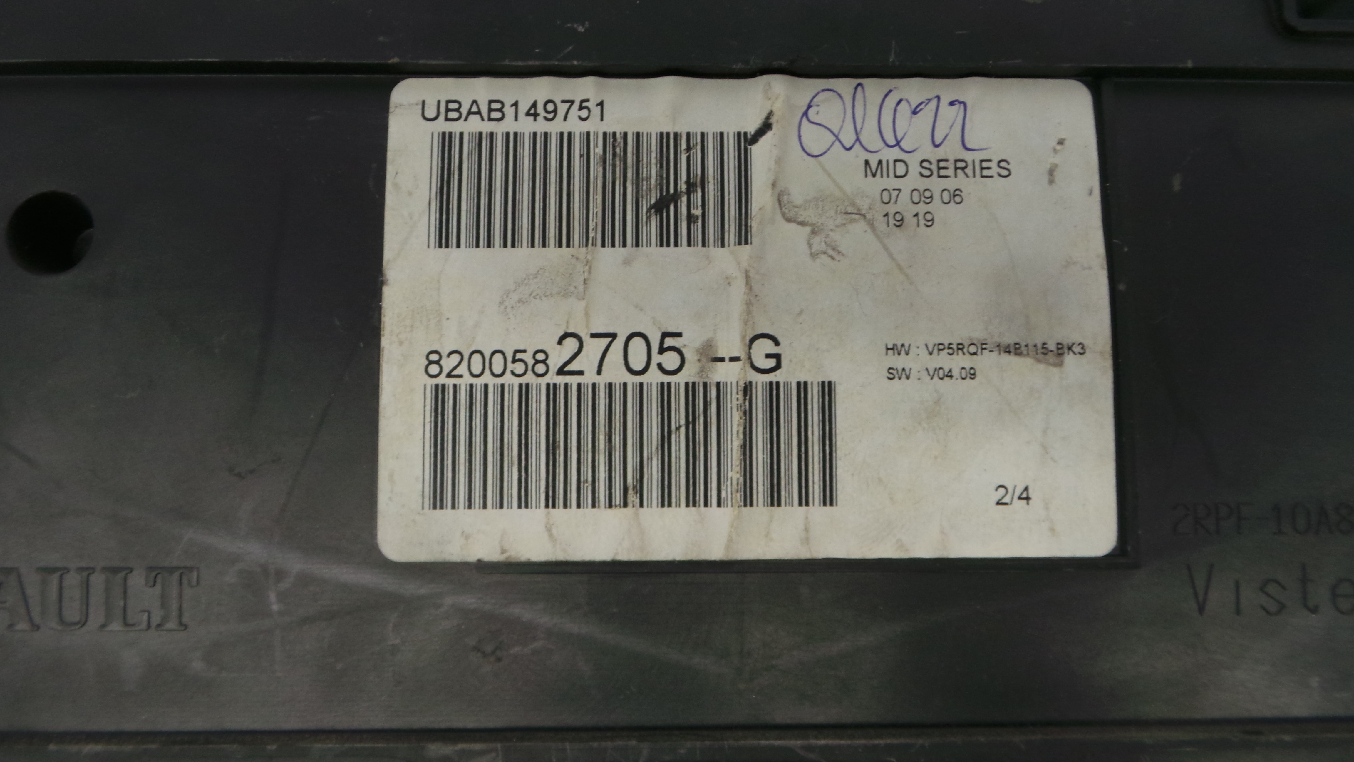 Quadrante 8200582705G - RENAULT CLIO III (BR0/1, CR0/1)-36925010